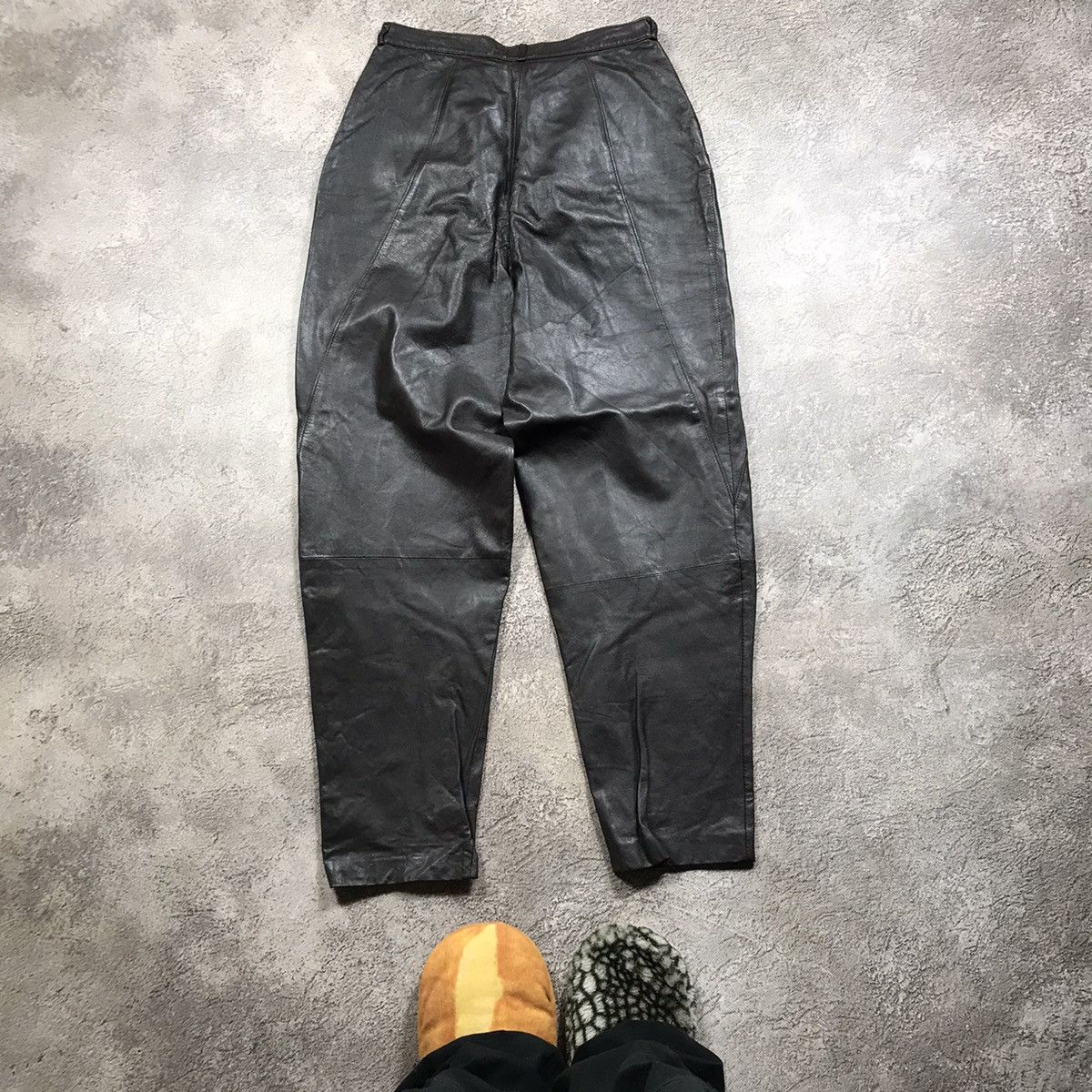 Vintage Vintage Y2K Baggy Leather Biker Pants Streetwear Thrashed 29 Size US 29 - 4 Thumbnail