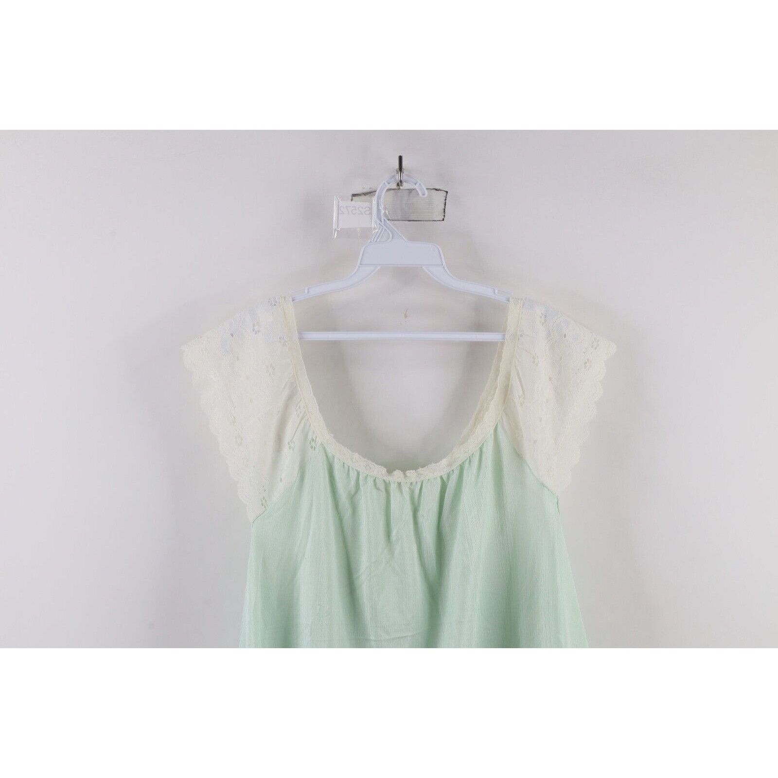 Vintage Vintage 90s Streetwear Flower Lace Sheer Night Gown Size ONE SIZE - 14 Thumbnail