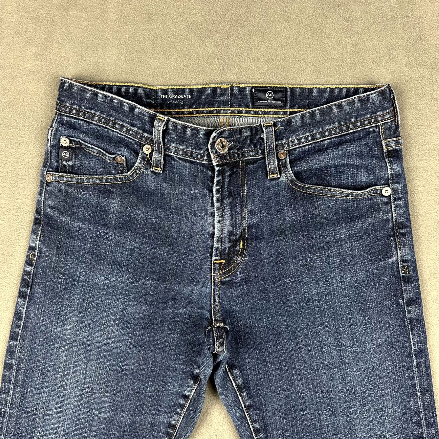 Denime AG Adriano Goldschmied Jeans Men 29 30x27 Blue Denim Tailored Leg Size US 35 - 2 Thumbnail