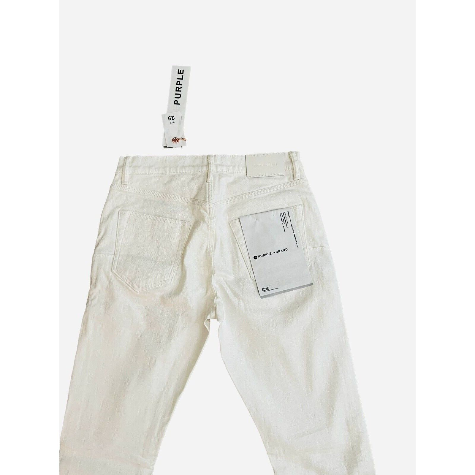 Purple × Purple Brand Purple Brand Jeans Mens Jacquard Slim Fit White Size 29/32 Size US 29 - 4 Thumbnail