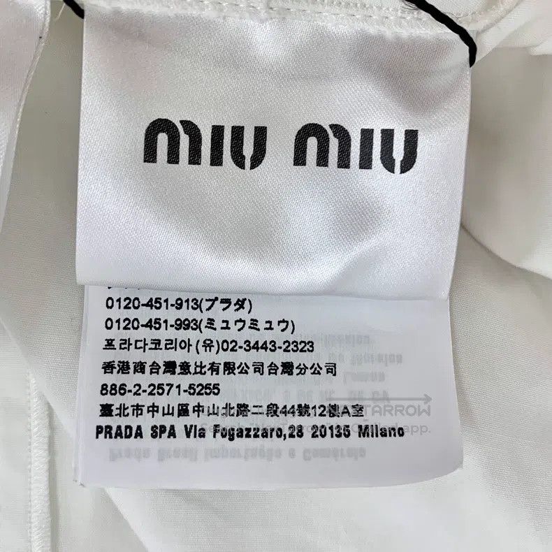 Miu Miu Miu Miu 38 White back openwork lace-up cotton round neck bu Size S / US 4 / IT 40 - 7 Thumbnail