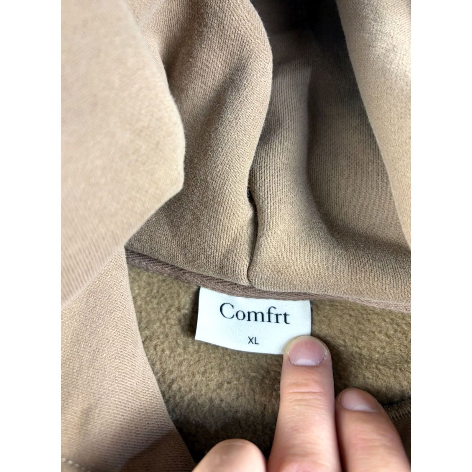 Vintage Comfrt Hoodie Mens XL Brown Fleece Pullover Relaxed Fit Logo Pocket Sweatshirt Size US XL / EU 56 / 4 - 3 Thumbnail