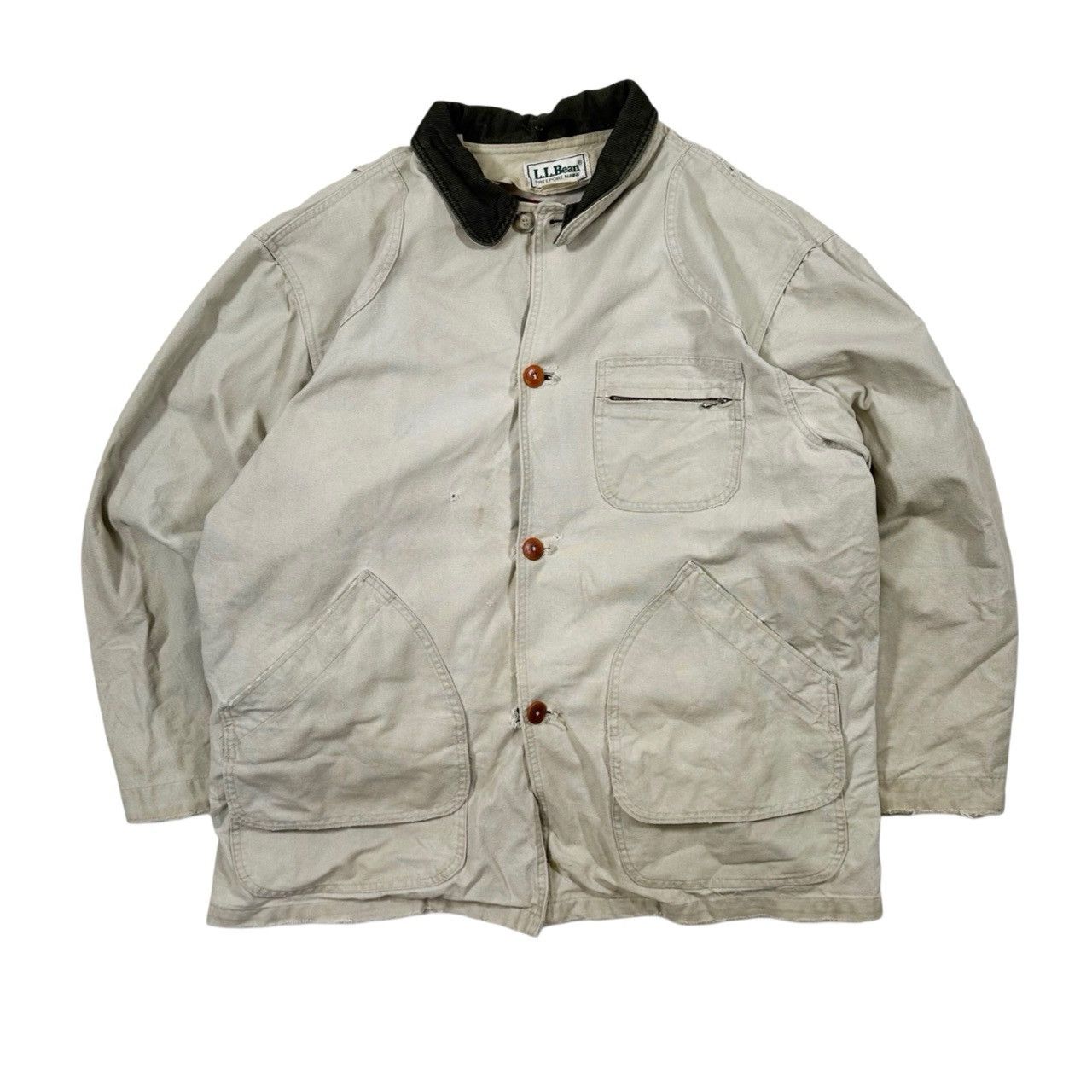 Vintage Vintage 90s LL Bean Lined Canvas Long Button Up Chore Jacket Size US XL / EU 56 / 4 - 1 Thumbnail