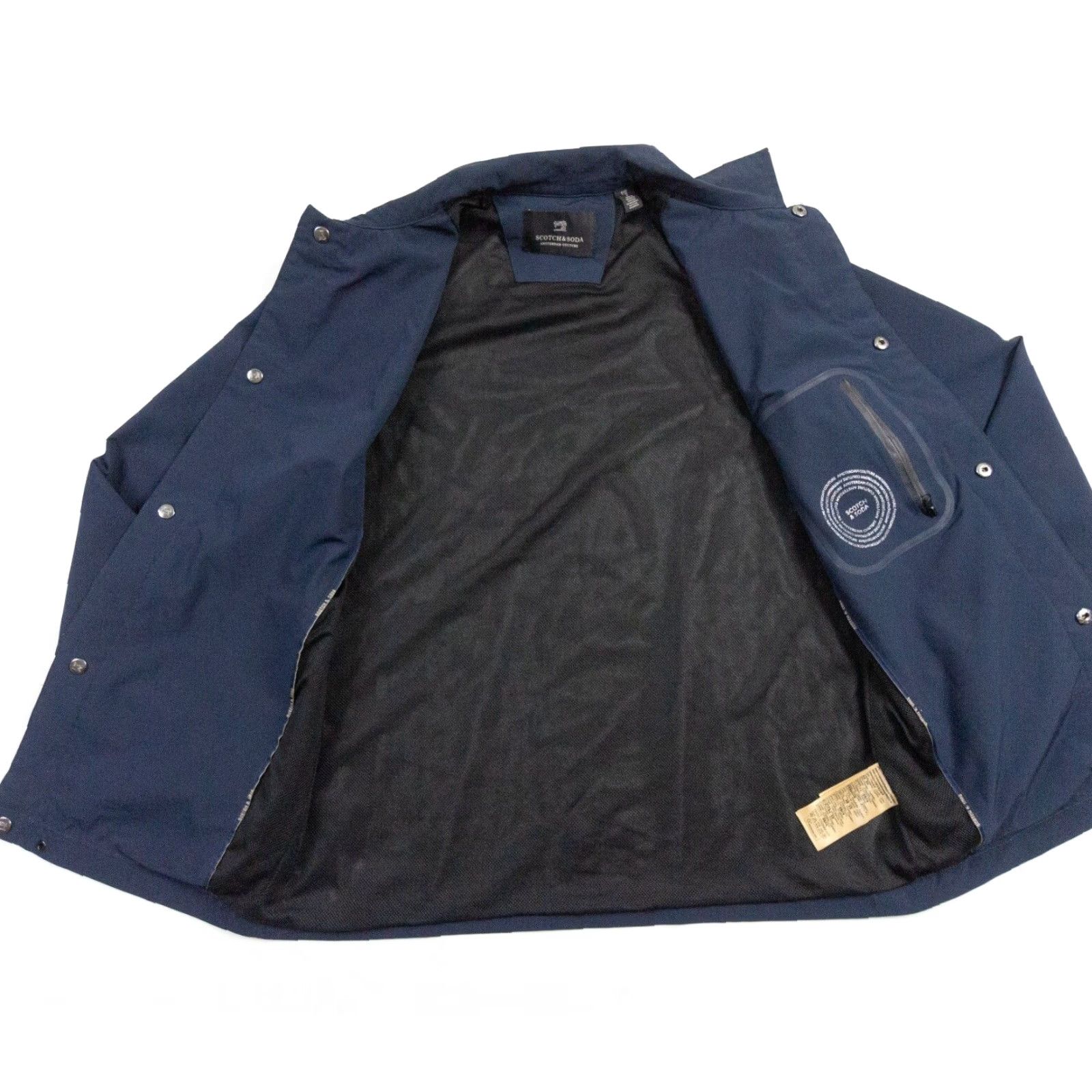 Scotch & Soda SCOTCH & SODA Windbreaker Jacket Mens Small Blue Coat Outdoor Coach Snap Button Windbreaker Regular Fit S Mens Blue Size US S / EU 44-46 / 1 - 7 Thumbnail