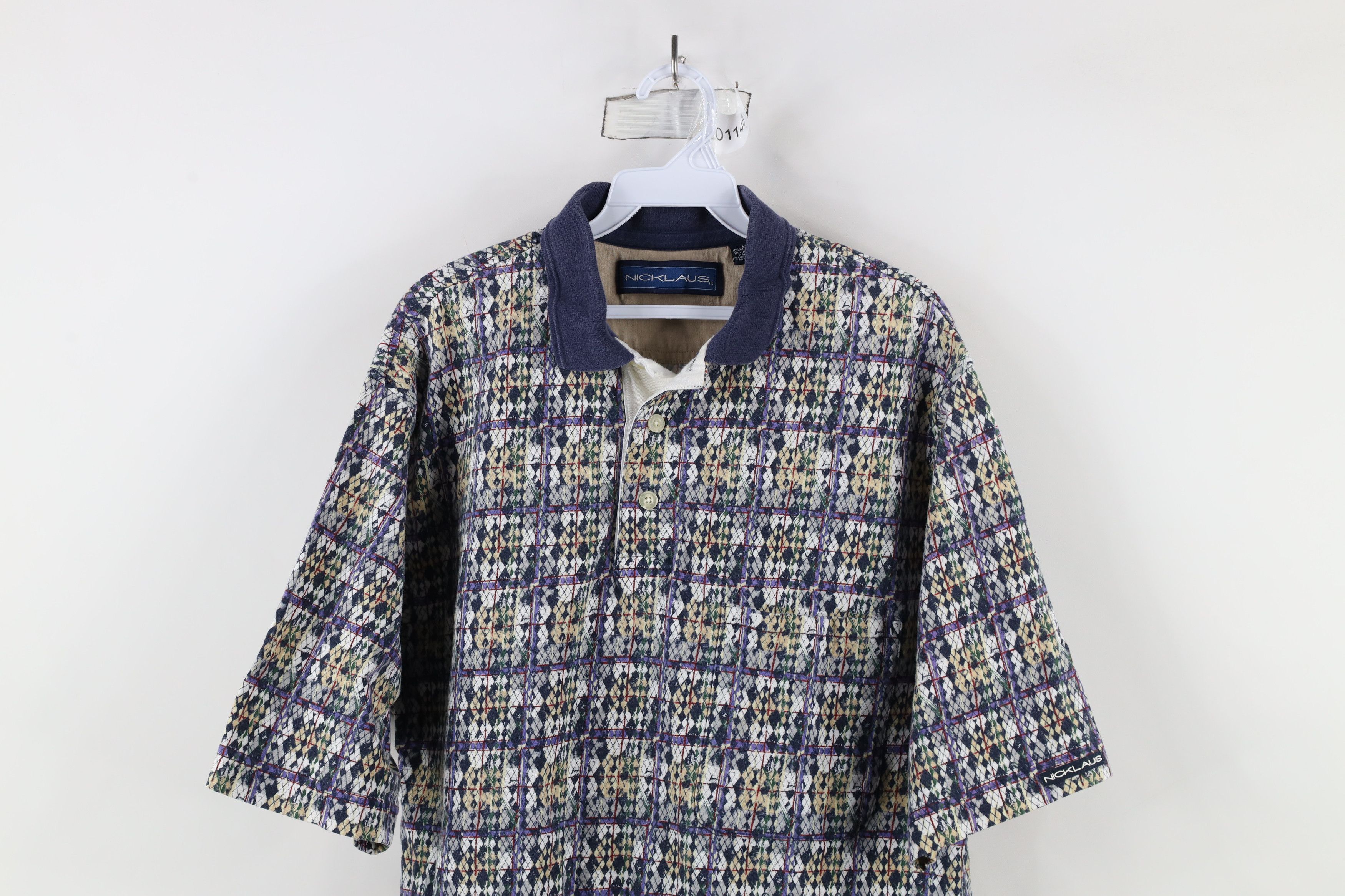Vintage Vintage 90s Streetwear Abstract Plaid Golf Polo Shirt Size US L / EU 52-54 / 3 - 2 Thumbnail