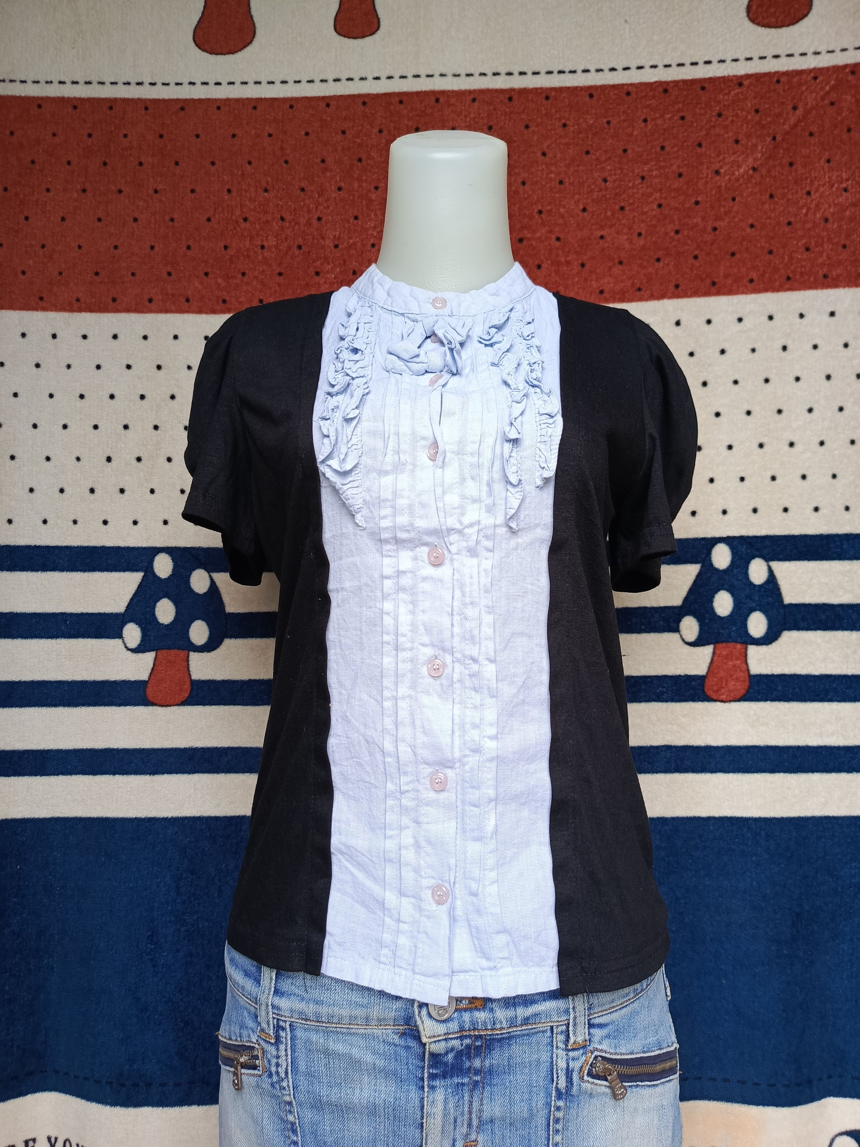 Designer × Other Mesense black blue blouse shirt Size M / US 6-8 / IT 42-44 - 1 Thumbnail