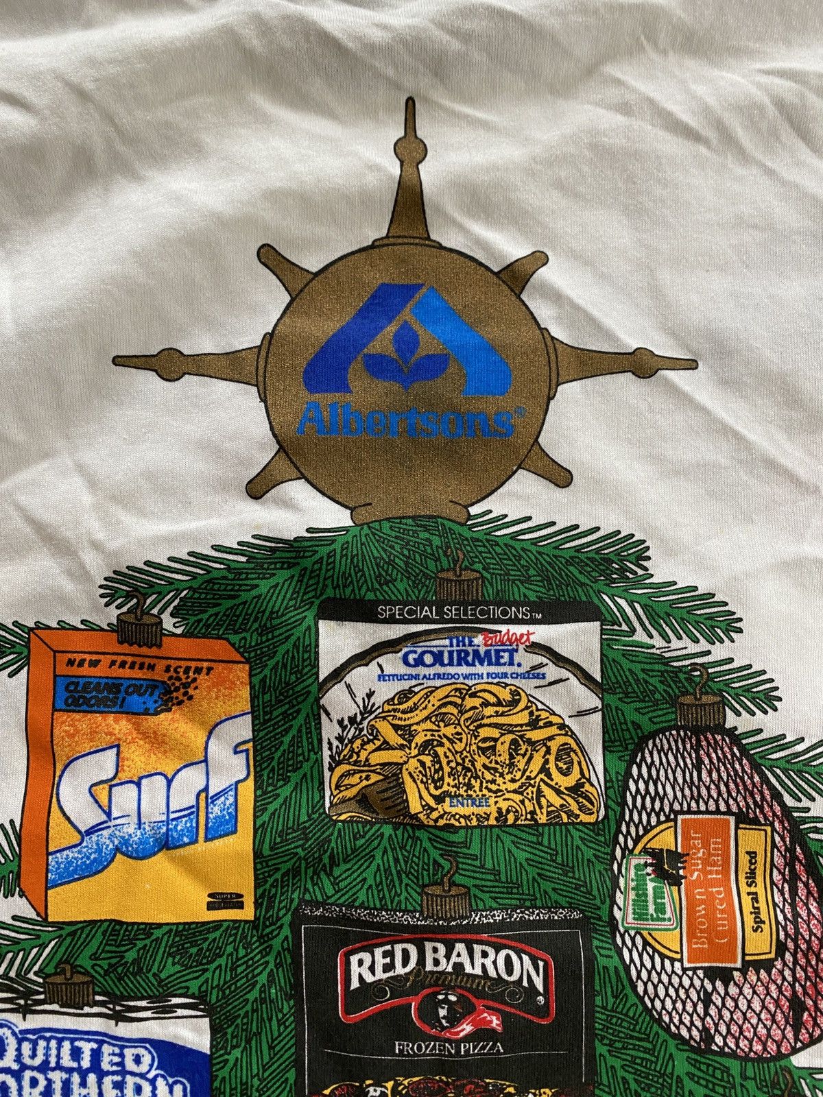 Vintage Vintage 1994 Albertsons Grocery Santa Xmas Single Stitch Tee Size US L / EU 52-54 / 3 - 4 Thumbnail