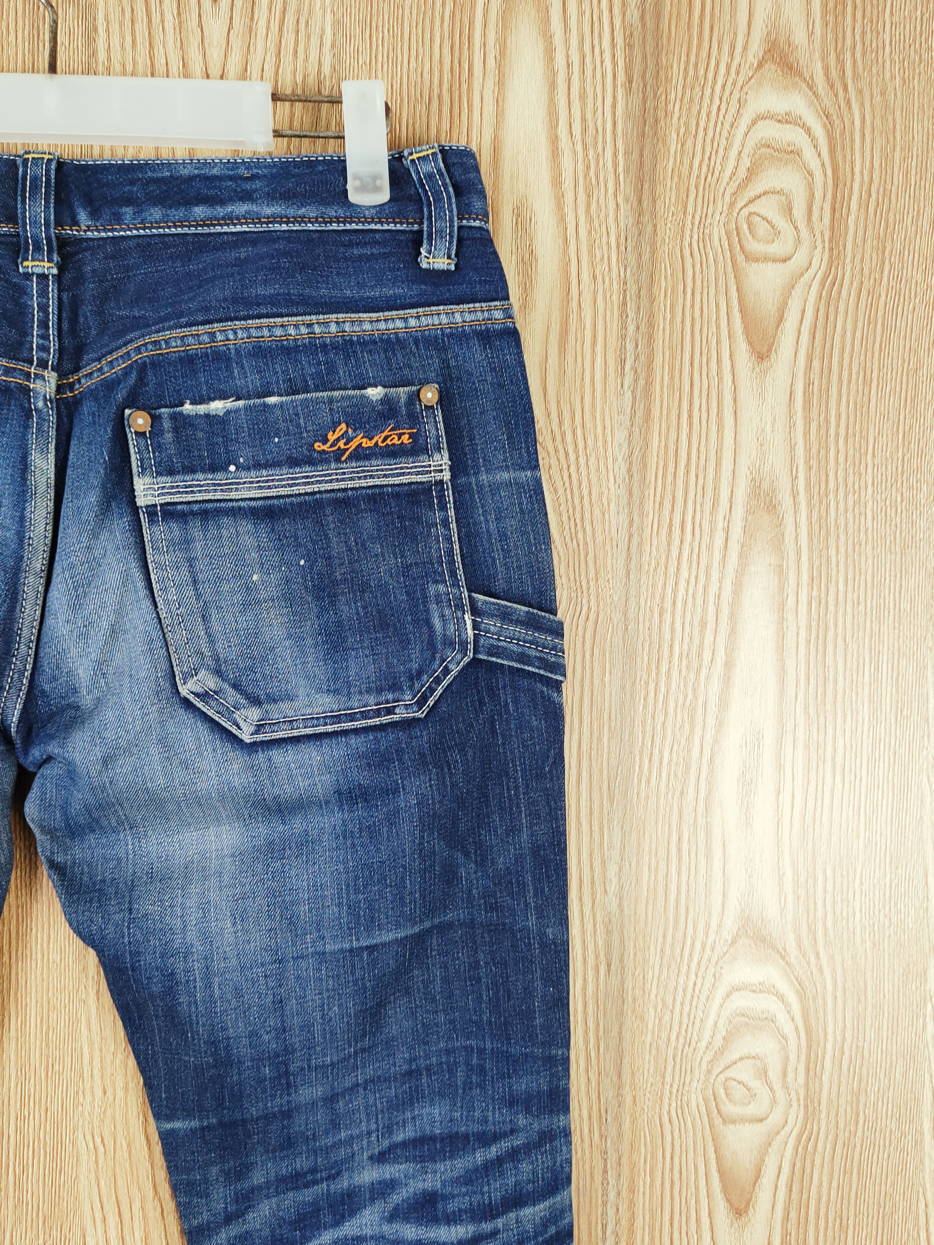 Japanese Brand Lip Star Dark Blue Distressed Ripped Jeans #W222 Size 31" - 12 Thumbnail