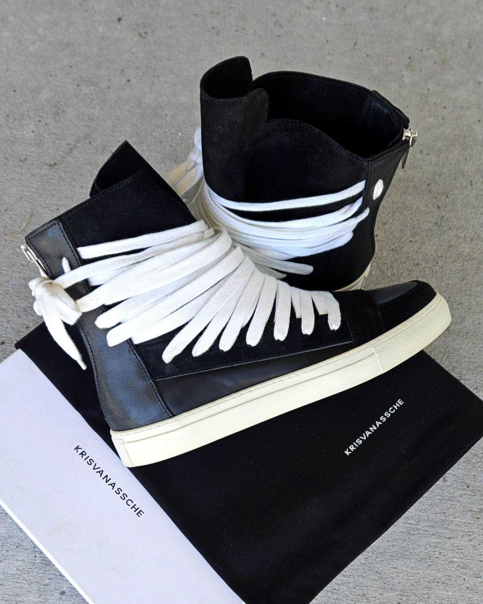 Kris Van Assche Kris Van Assche Multi Lace High Top Sneakers Black