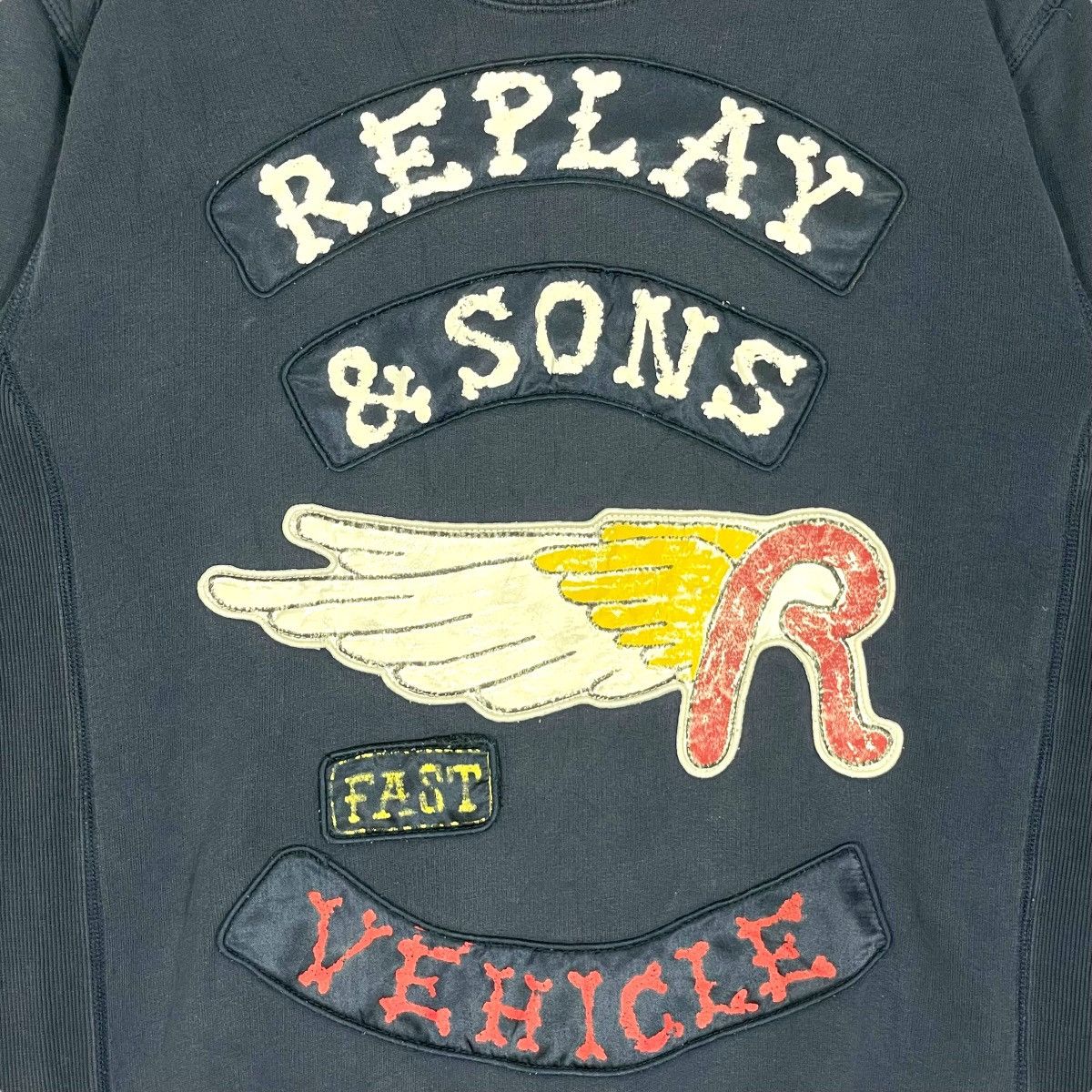 Replay Vintage Replay And Sons Sweatshirt Crewneck Patches Sweater Size US S / EU 44-46 / 1 - 7 Thumbnail