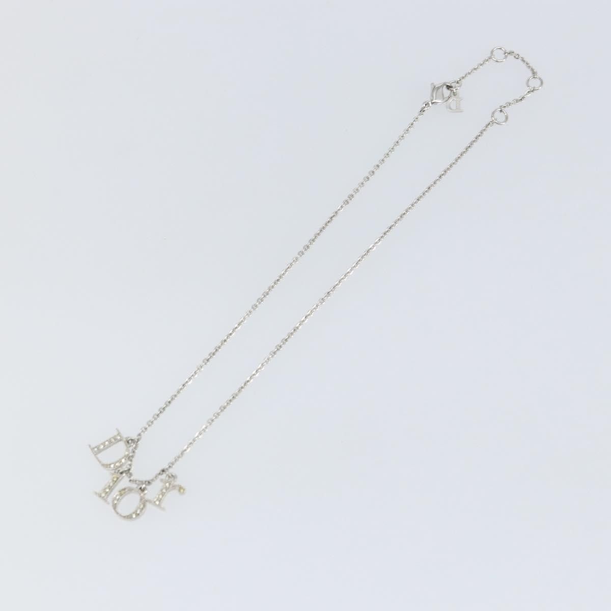Dior Christian Dior Logo Necklace Crystal Embellished Metal Size ONE SIZE - 1 Thumbnail