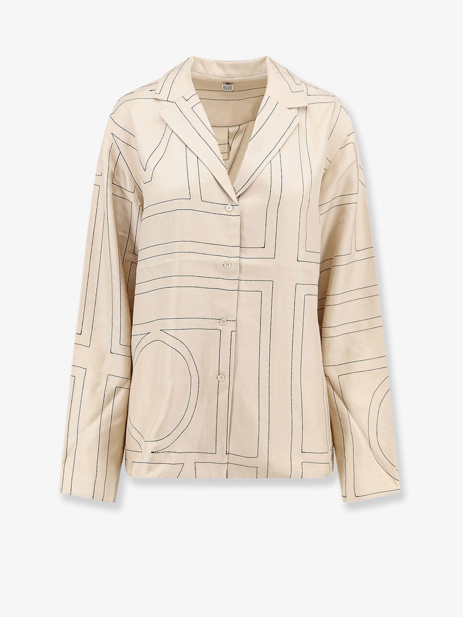 Silk Shirt With Monogram Logo Embroidery