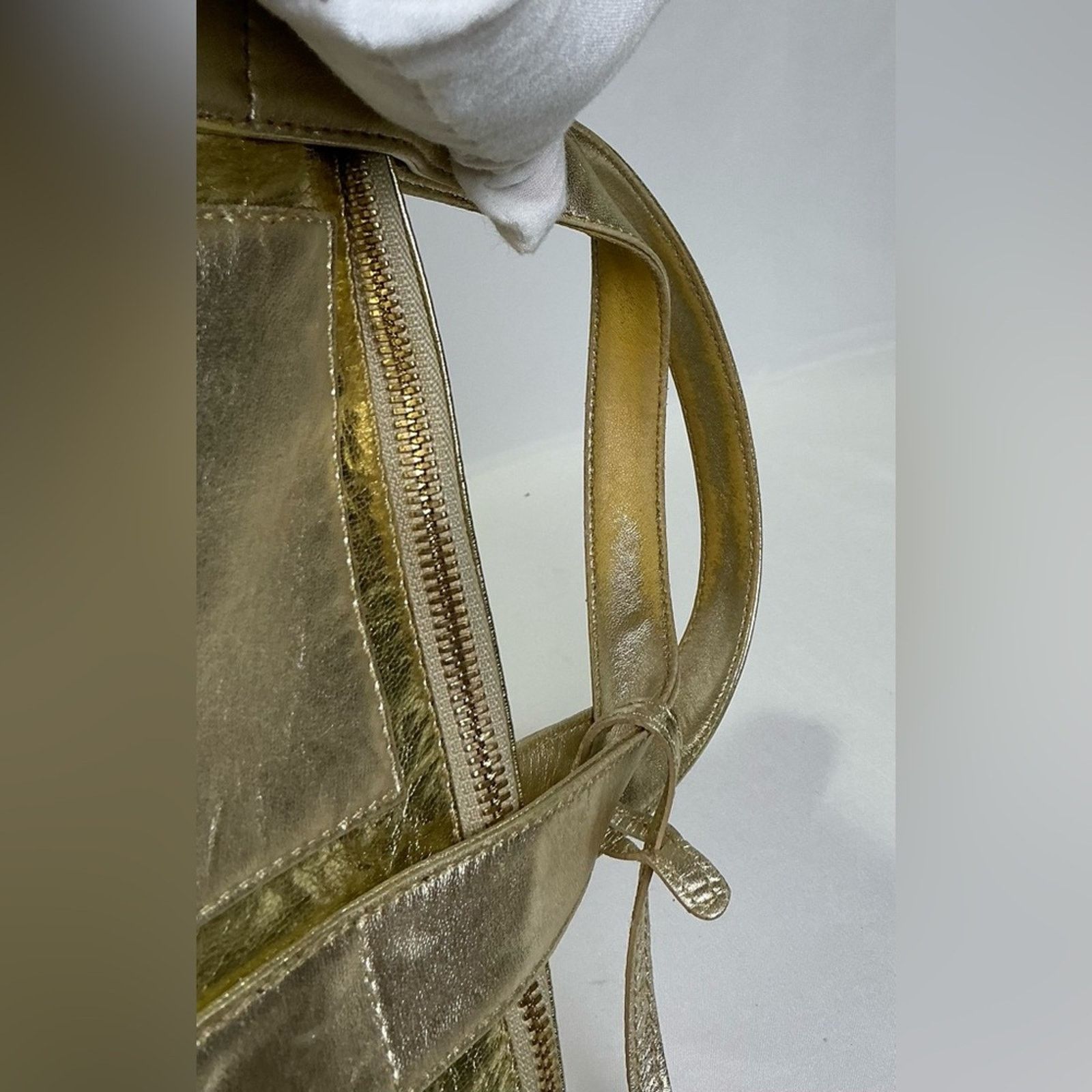Loewe Loewe Leather Gold Amazona Satchel Bag with Glossy Finish Size ONE SIZE - 11 Thumbnail