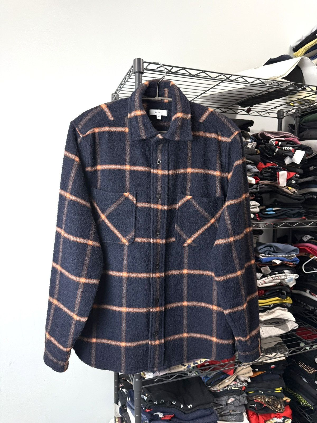 Reiss Luxury Reiss Checkered Plaid Shirt Flannel Hype Size US M / EU 48-50 / 2 - 1 Thumbnail