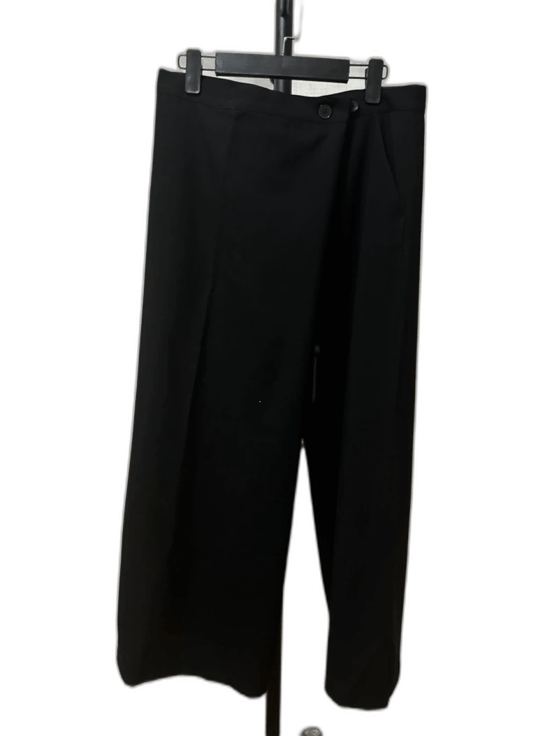 Yohji Yamamoto adjustable waist black wide-leg trousers Size US 28 / EU 44 - 1 Thumbnail