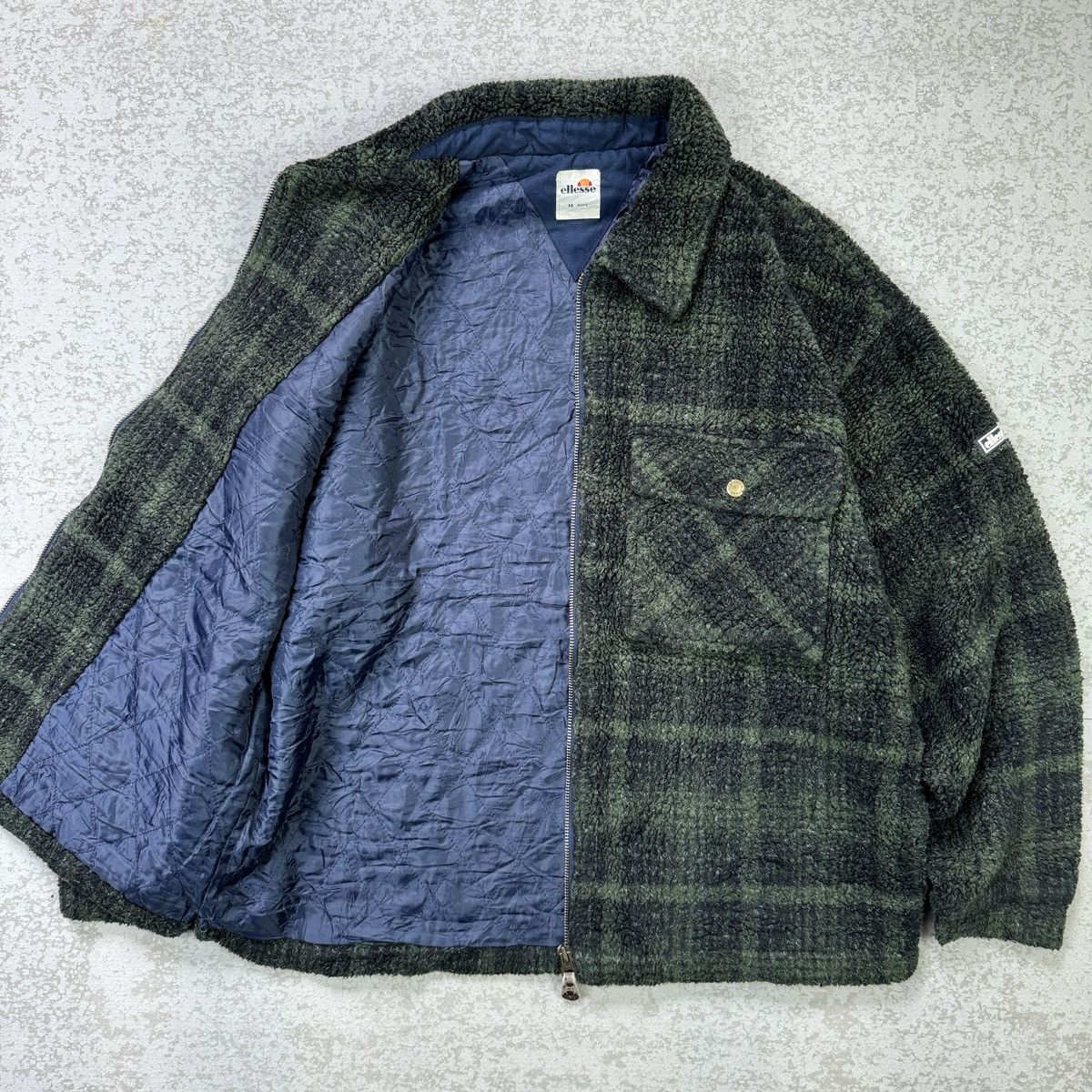 Ellesse × If Six Was Nine Ellesse Shadow Plaid Quilted Lining Fleece Zipper Jacket Size US M / EU 48-50 / 2 - 2 Thumbnail
