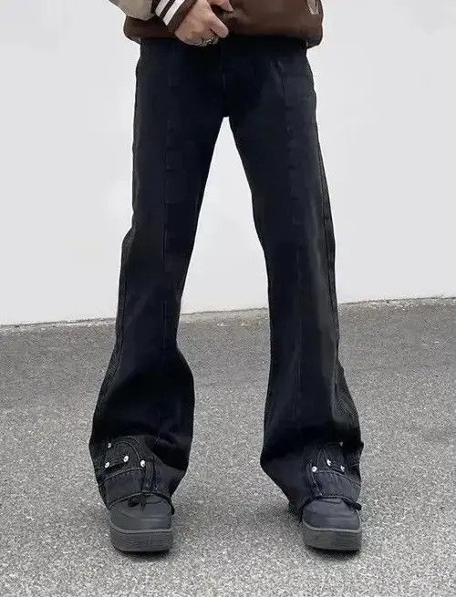 VIBE Fashion Vintage Brown Baggy Men Cargo Flare Jean Size US 36 / EU 52 - 1 Thumbnail