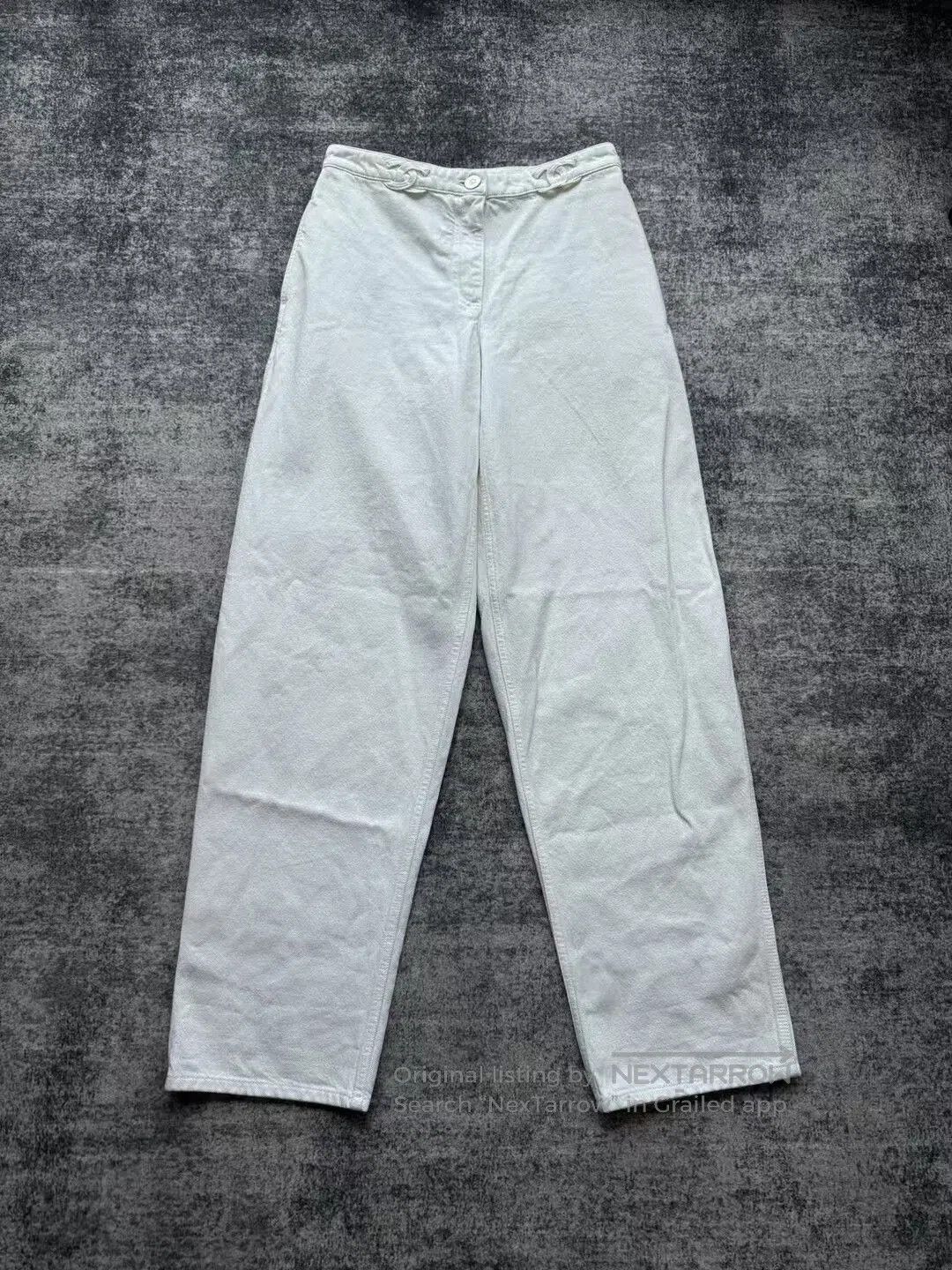 Chanel Chanel White Double C Denim Pants. Size 37" - 1 Thumbnail