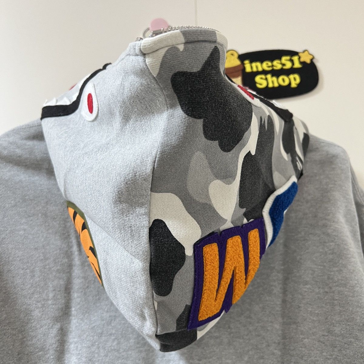 Bape Bape camo gray shark zip up hoodie Size US M / EU 48-50 / 2 - 6 Thumbnail