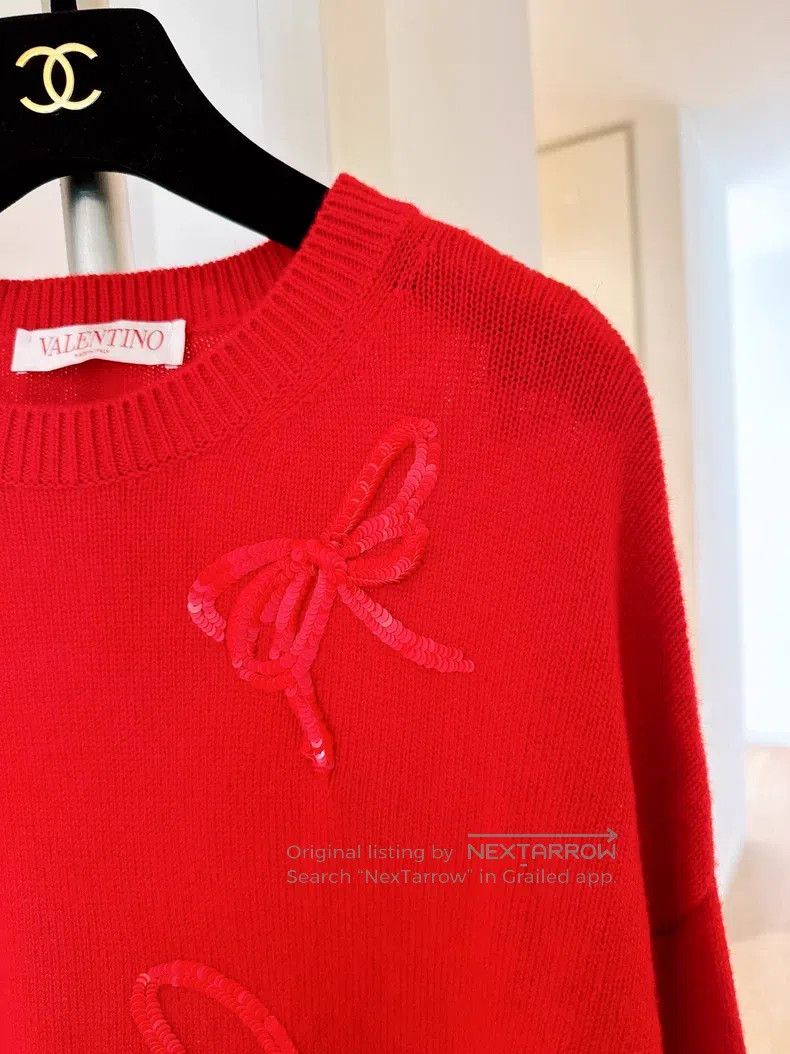 Valentino Valentino Bow sequin cashmere sweater Size XS / US 0-2 / IT 36-38 - 3 Thumbnail