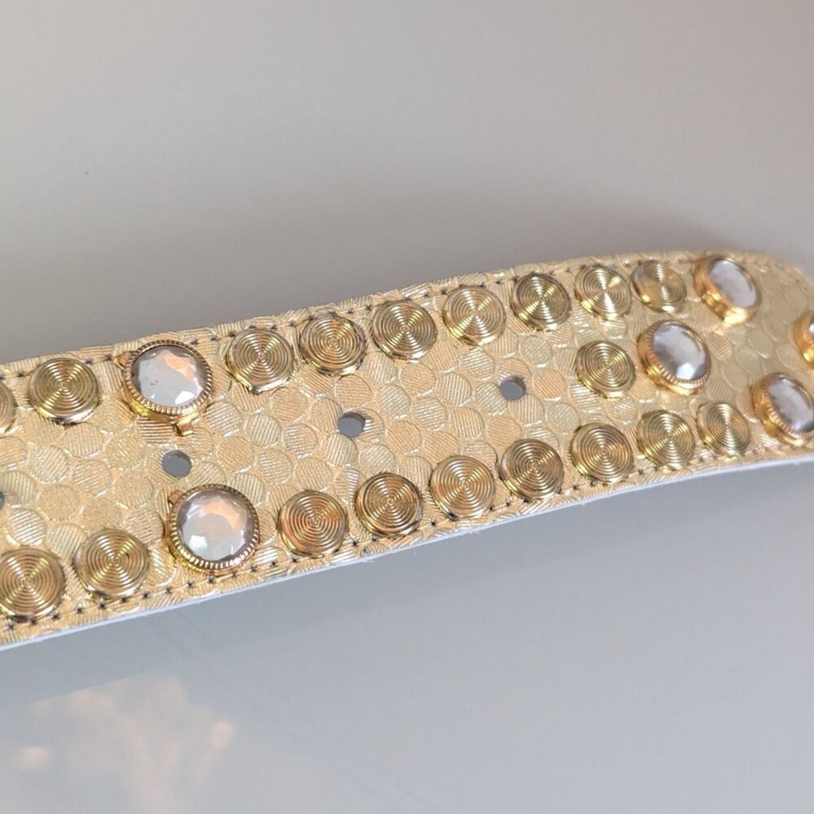Vintage The Icing Vintage 90's Gold Studded Belt Metallic Rhinestone Size ONE SIZE - 4 Thumbnail