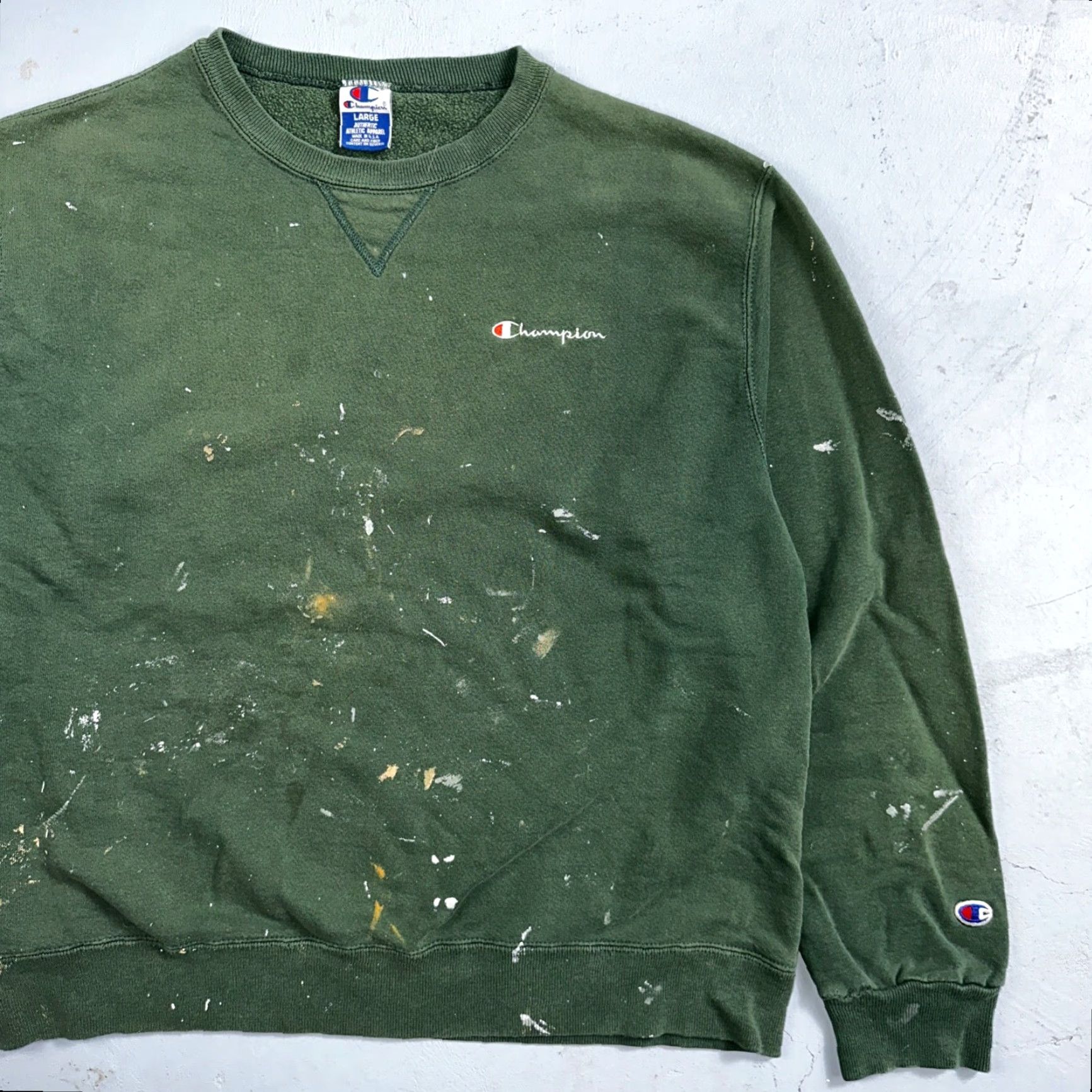 Champion VINTAGE Champion Sweatshirt Crewneck 90s Green Large Mens Size US L / EU 52-54 / 3 - 2 Thumbnail