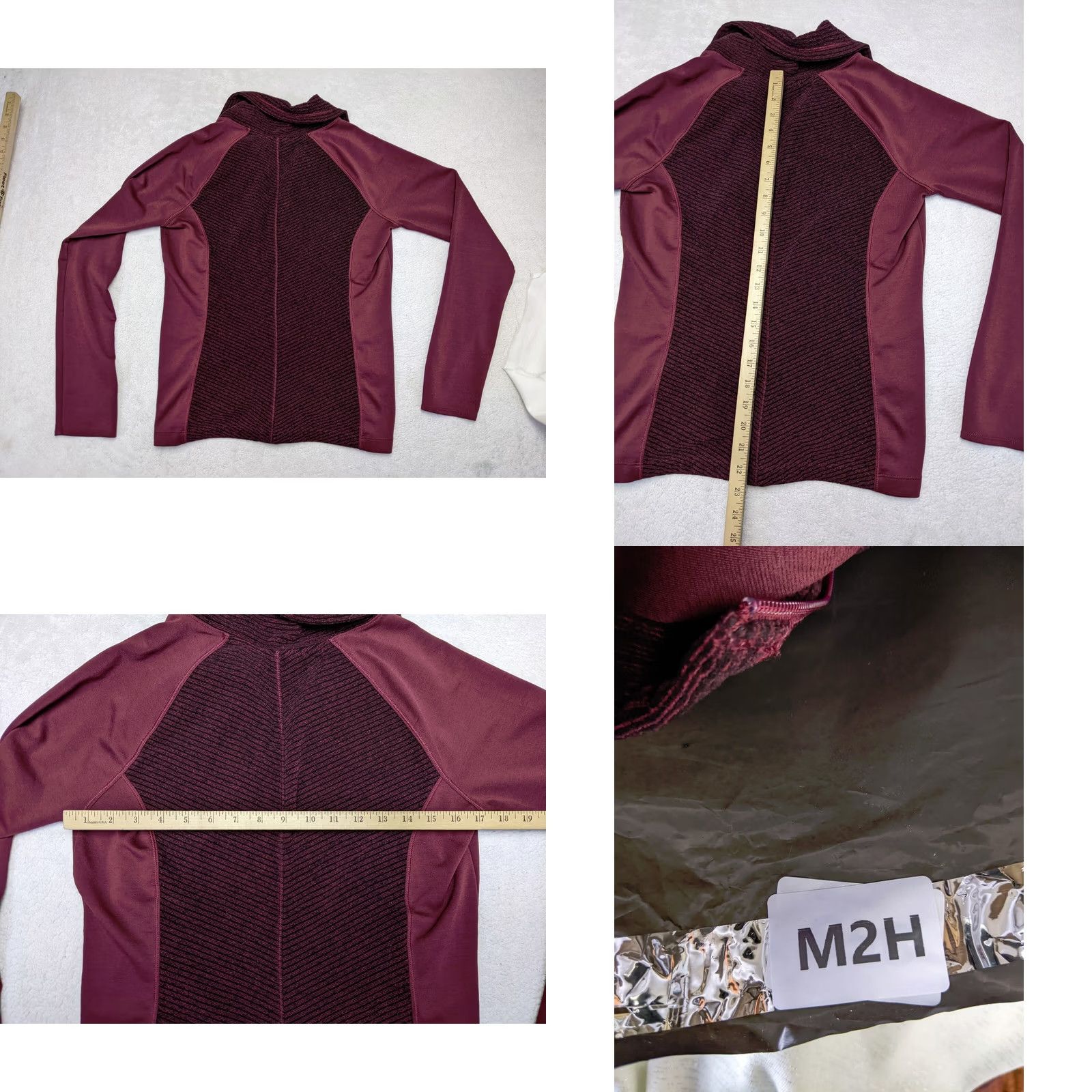 Mountain Hardwear Mountain Hardwear Womens Fleece Jacket Burgundy Black Stripe Full Zip Mock M Size M / US 6-8 / IT 42-44 - 8 Thumbnail