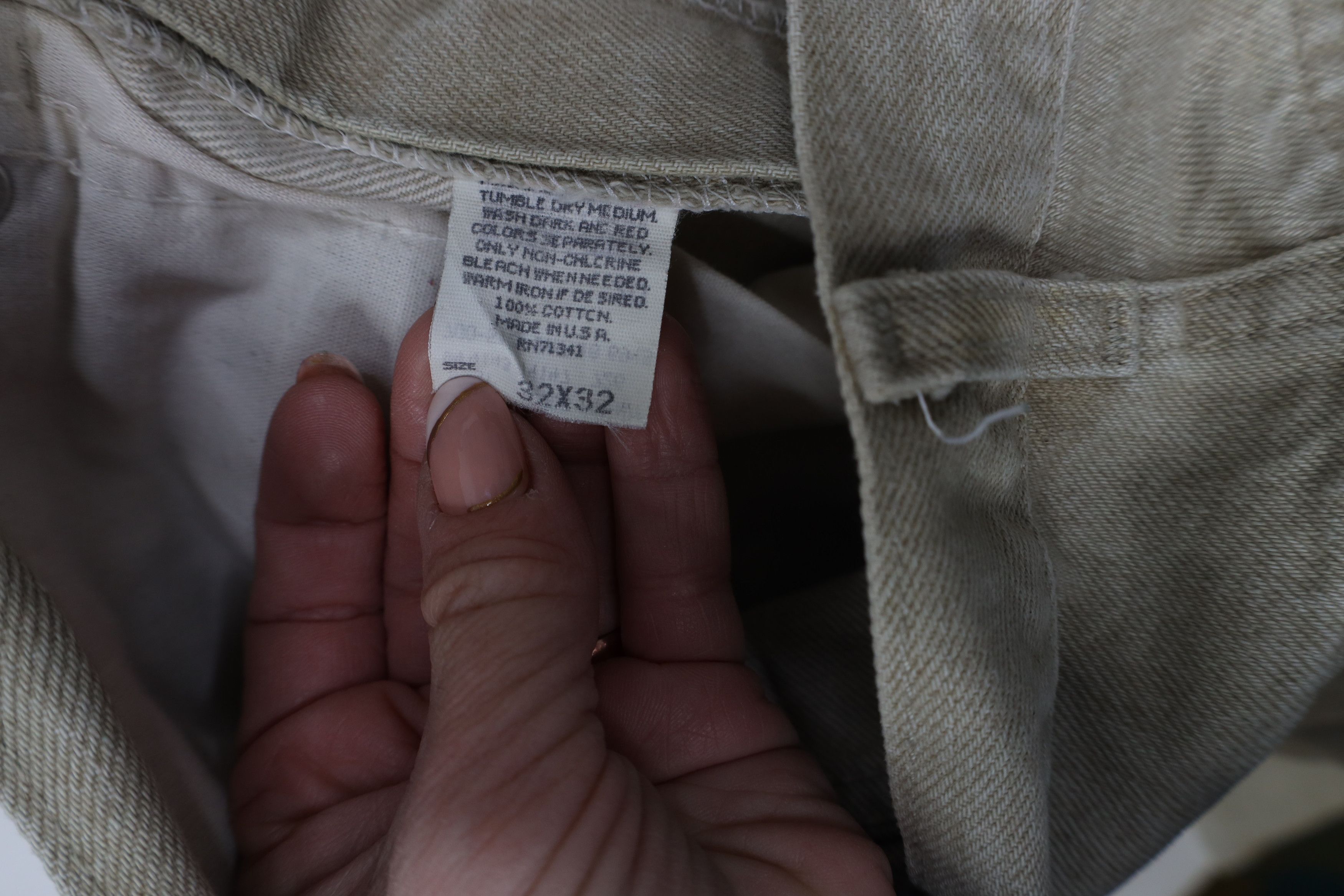 L.L. Bean Vintage 90s LL Bean Tapered Leg Denim Jeans Beige USA Size US 32 / EU 48 - 10 Thumbnail