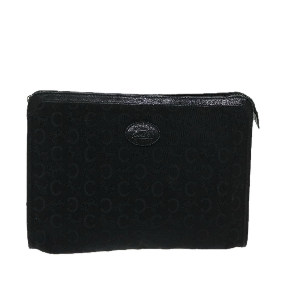 Celine CELINE C Macadam Canvas Clutch Bag Black Size ONE SIZE - 2 Thumbnail