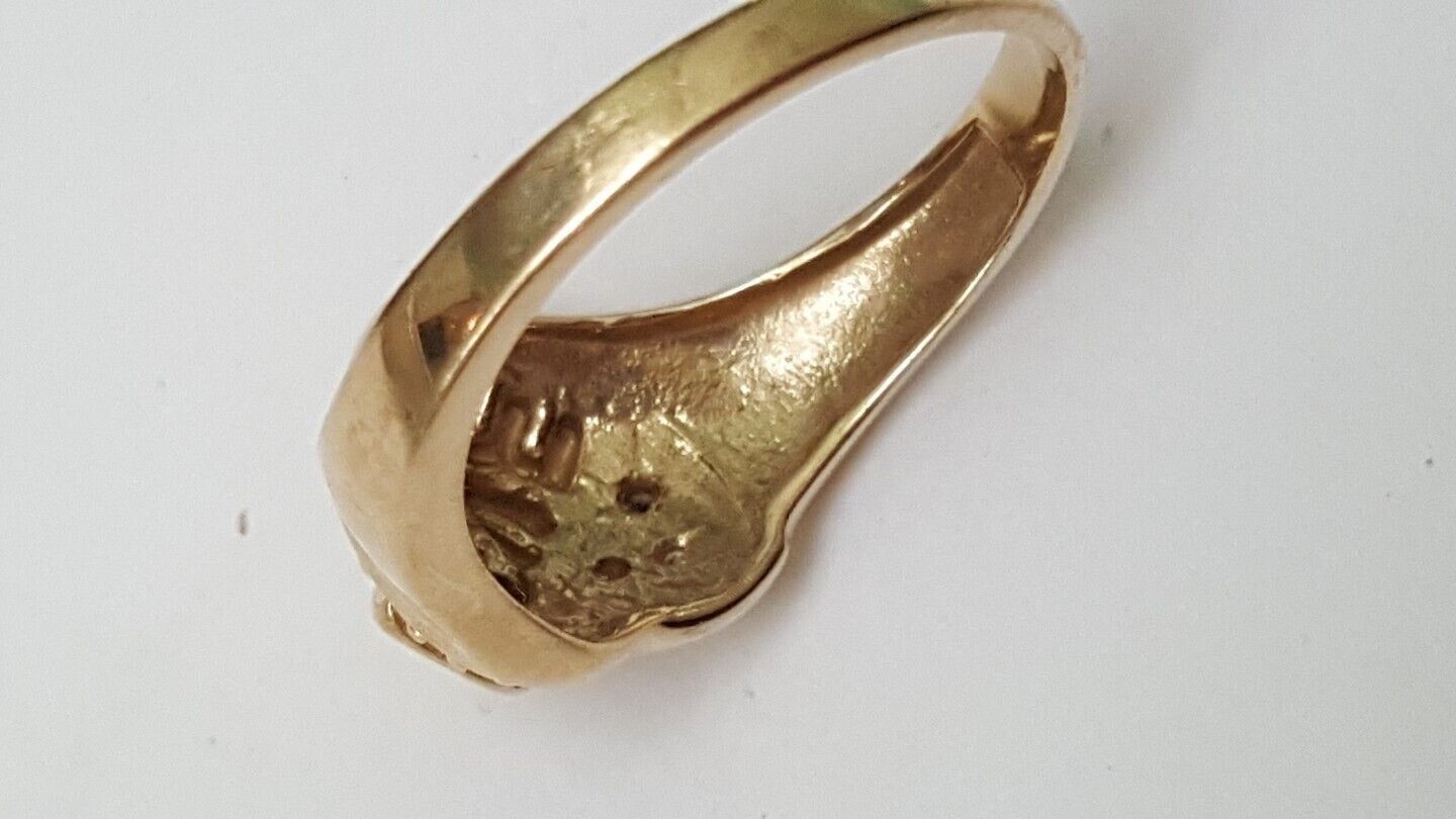 Other Estate Vintage 10K Yellow Gold 5- Diamonds "Love" Ring Size ONE SIZE - 6 Thumbnail