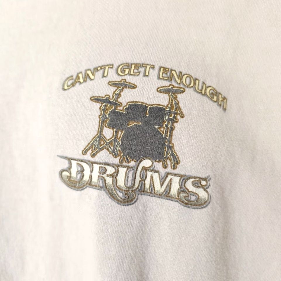 Gildan Drummer T Shirt Mens Size Large Cant Get Enough Drums Percussion Music Beige Cotton Gildan T-Shirt Men 2010s Rock Music Short Sleeve Crew Neck Size US L / EU 52-54 / 3 - 3 Thumbnail
