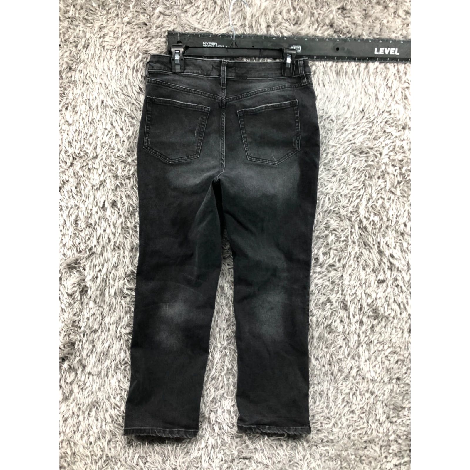 Vintage Jennifer Lopez Jeans Capri Dark Wash Black 10 Womens Regular Mid Rise 27 In Inseam 5-Pocket Denim Cotton Belt Loops Logo Zipper Button Size 32" / US 10 / IT 46 - 5 Thumbnail