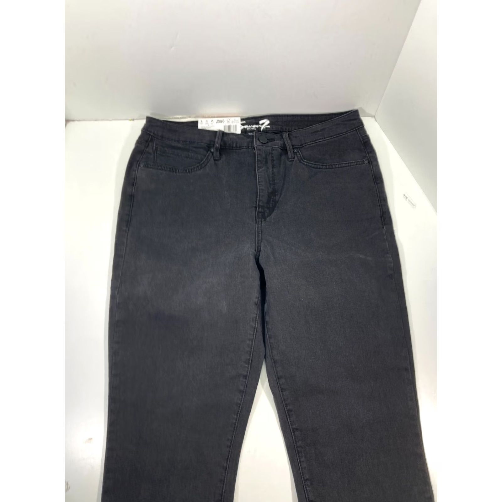 Vintage Seven7 High Rise Skinny Jeans Women Size 12 32X30 Black Denim Five Pocket Design Size 34" / US 12 / IT 48 - 3 Thumbnail