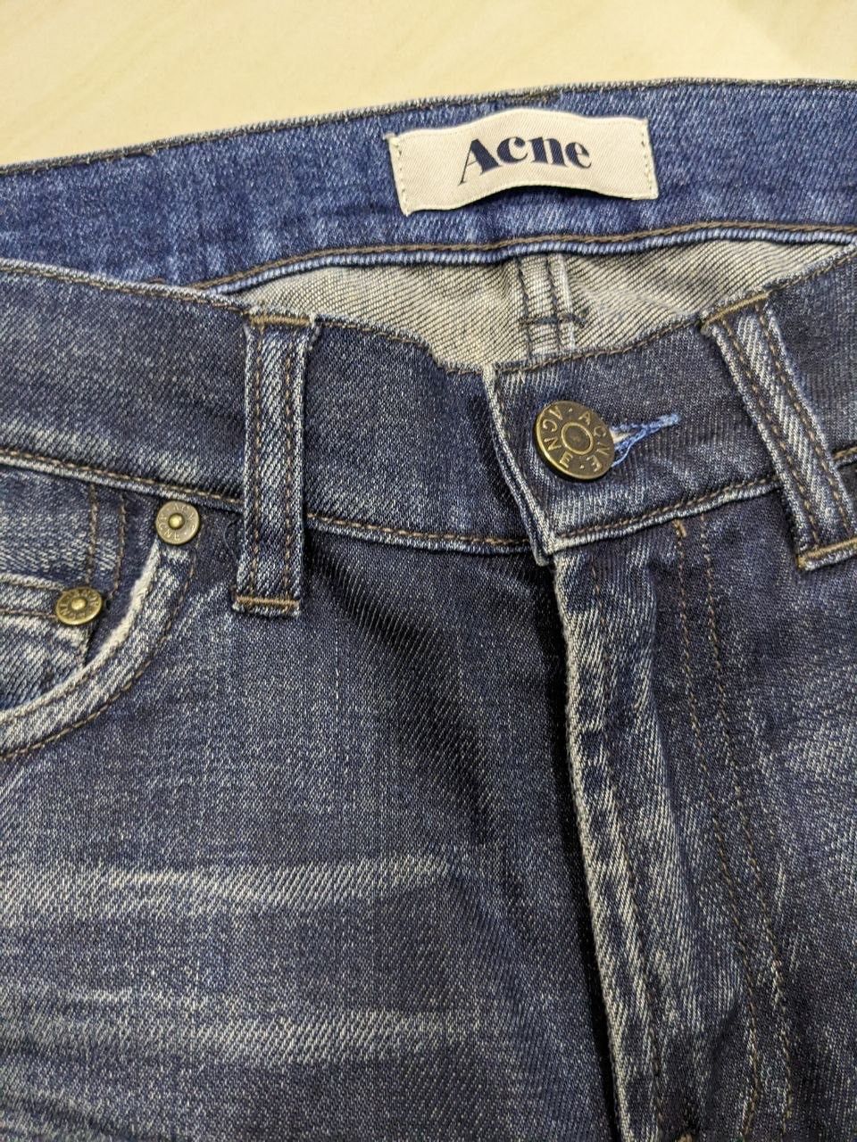 Acne Studios DARK WASH RAW FRAYED HEMLINES ACNE STUDIOS DISTRESSED JEANS Size US 28 / EU 44 - 11 Thumbnail