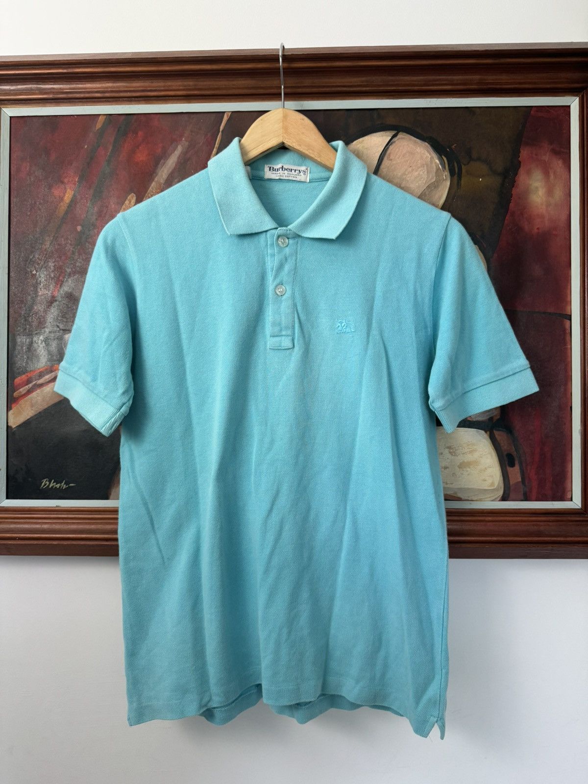 Burberry Vintage 90s Burberry Polo Tee Casual Mini Logo Designer Size US S / EU 44-46 / 1 - 1 Thumbnail