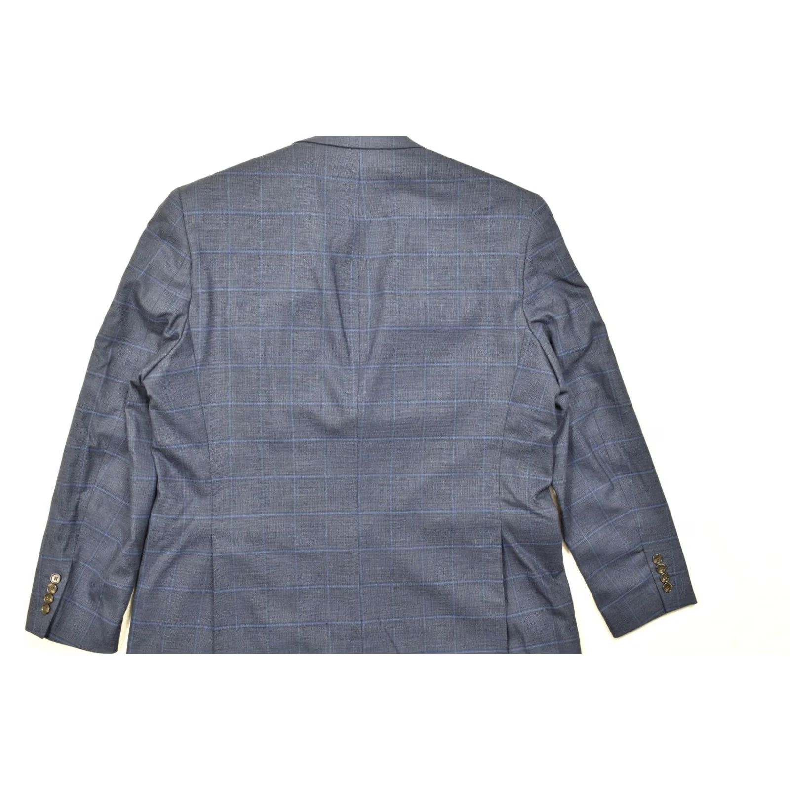 Ralph Lauren Ralph Lauren Men's Blazer Wool Blend Blue Plaid Check 48L Two Button Notch Lapel Long 4-Button Sleeve Inner Pockets Vintage? No Size 48R - 2 Thumbnail