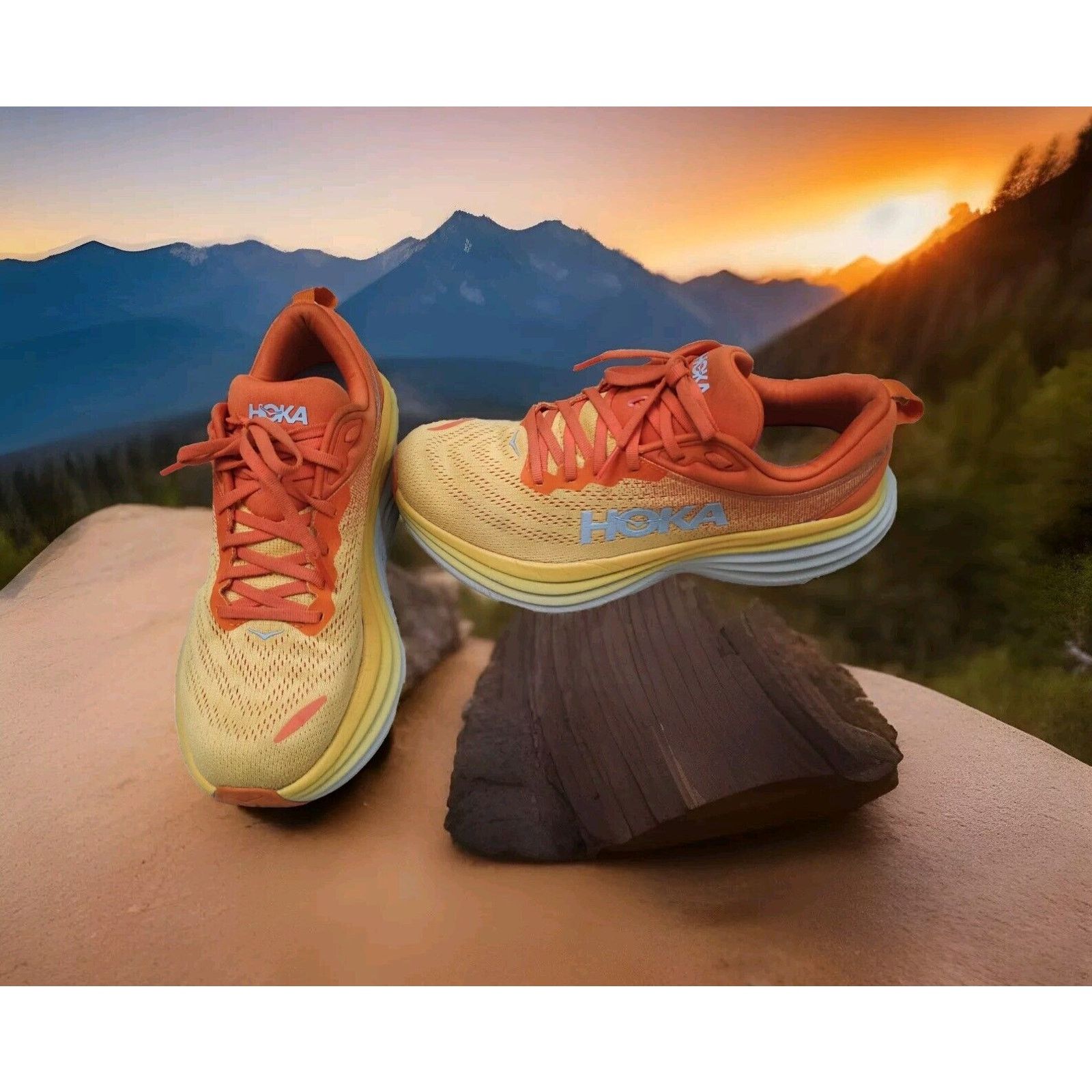 Hoka Hoka One One Bondi 8 Puffin's Bill Amber Yellow 8.5 D Size US 8 / EU 41 - 9 Thumbnail