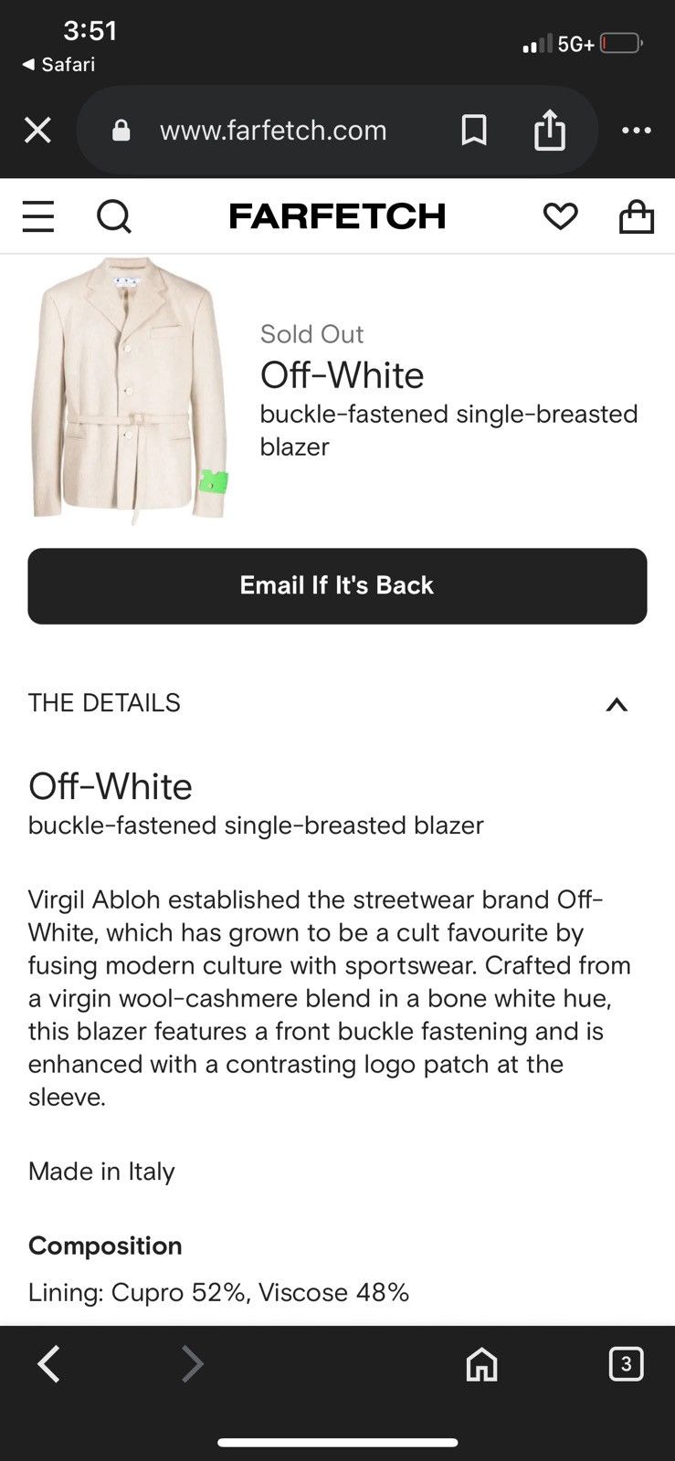 Off-White Off-White buckle-fastened single-breasted blazer Size 48R - 13 Thumbnail