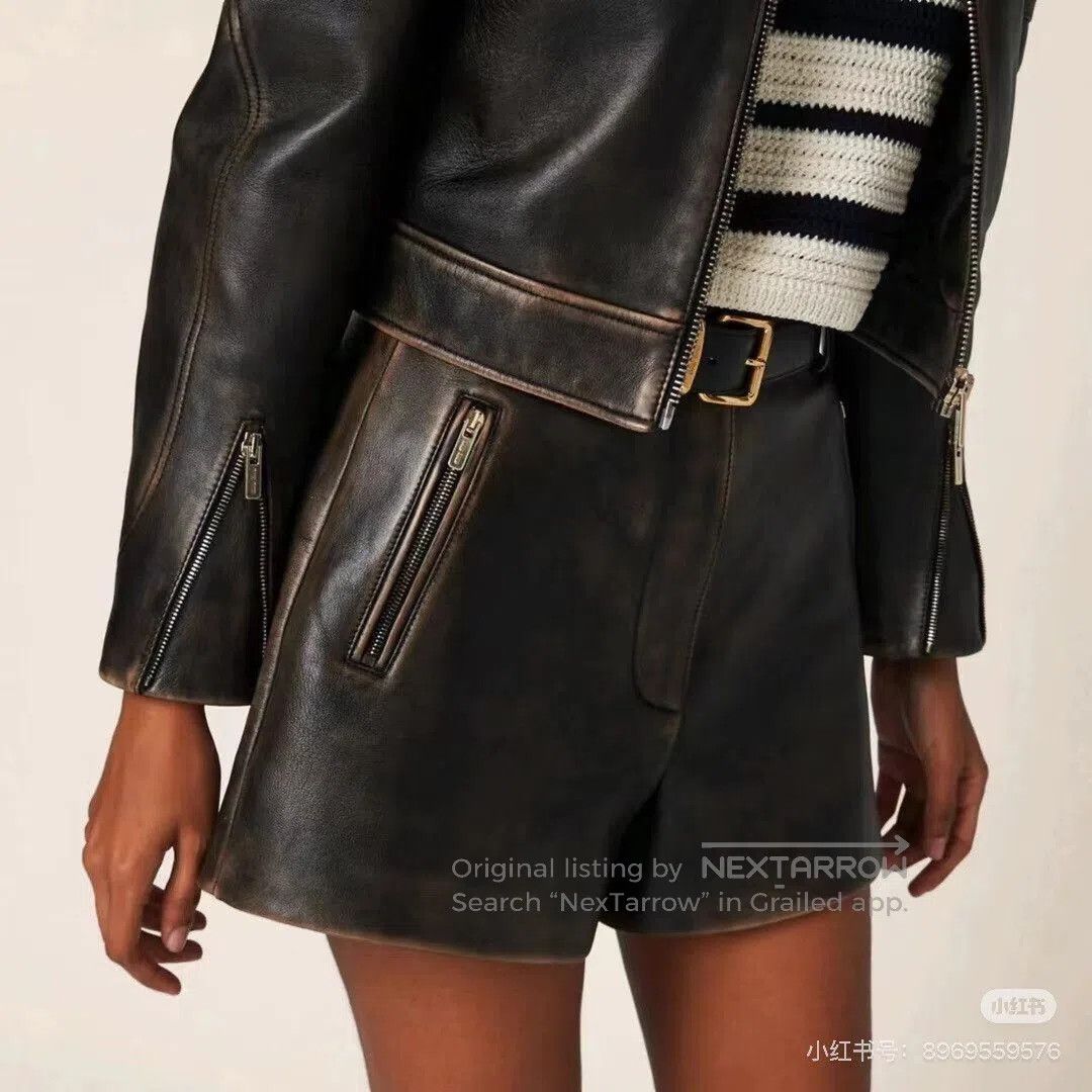 Miu Miu MiuMiu 24SS Brown Distressed Lambskin A. Size 35" - 6 Thumbnail