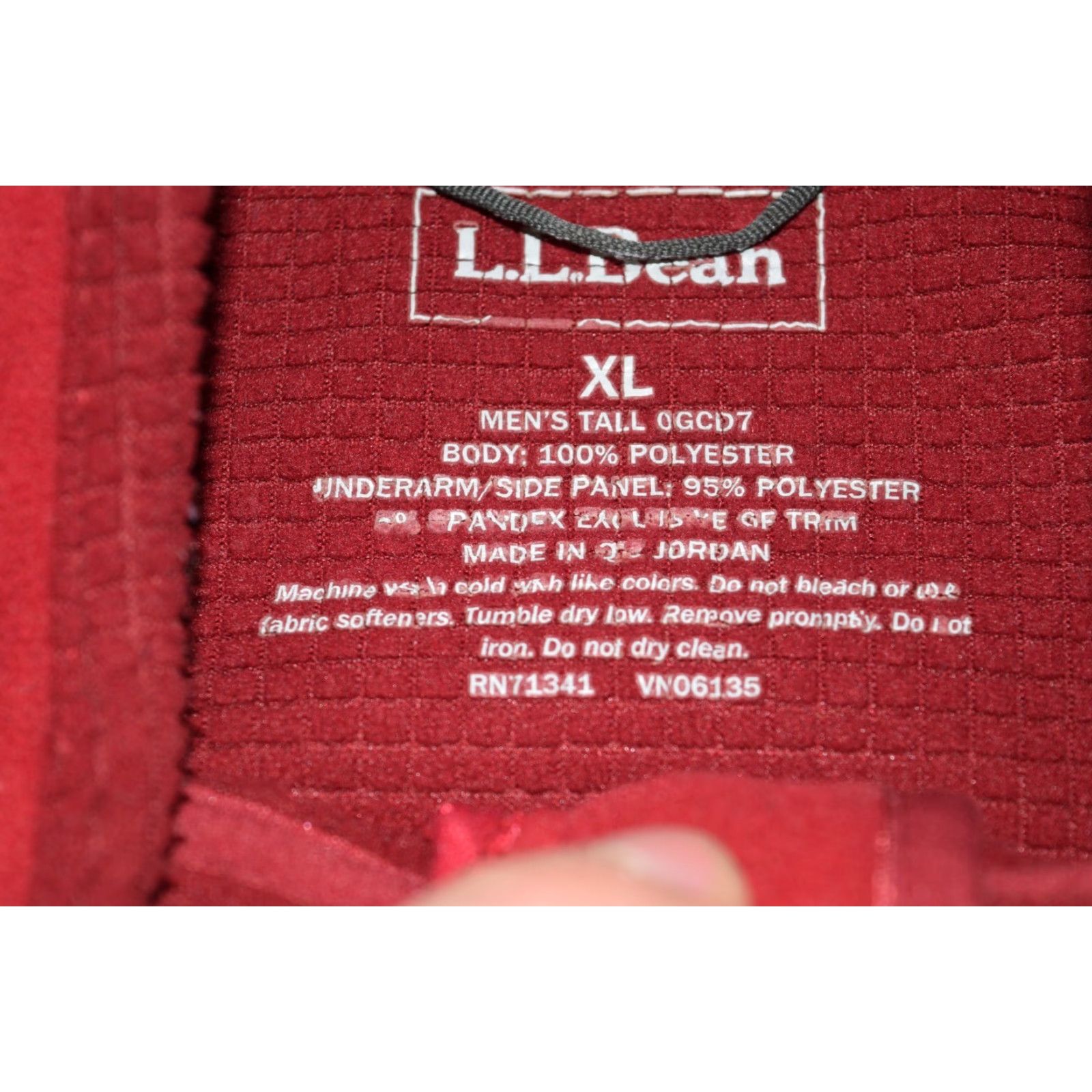 Vintage L.L.Bean Jacket MENS XLT Red FLEECE WAFFLE FULL ZIP POCKETED POLARTEC TECHNICAL ALPINE Size US XL / EU 56 / 4 - 7 Thumbnail