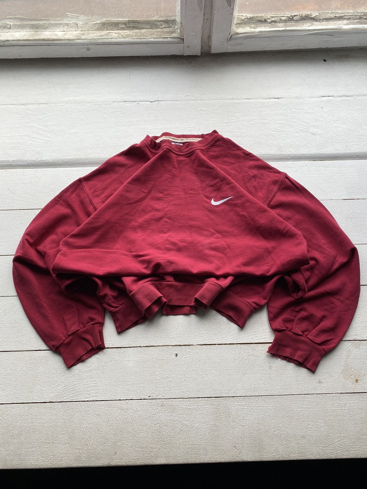 Nike × Vintage 🔥90s Nike Big Logo Swoosh Red Oversized Sweatshirt y2k rare Size US XL / EU 56 / 4 - 2 Thumbnail