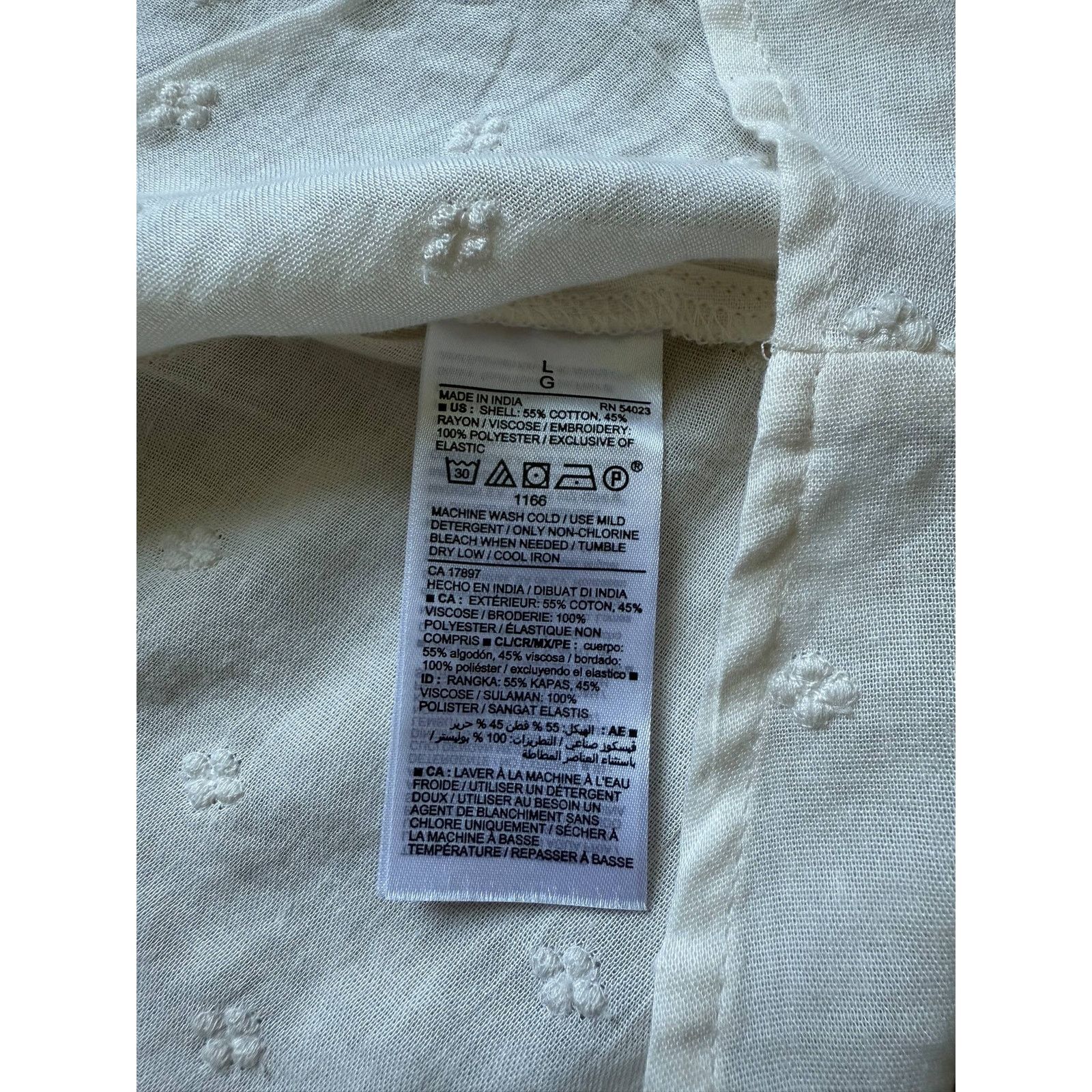 Old Navy Old Navy Long-Sleeve Smocked Peplum Blouse Cream Women's L Size L / US 10 / IT 46 - 9 Thumbnail