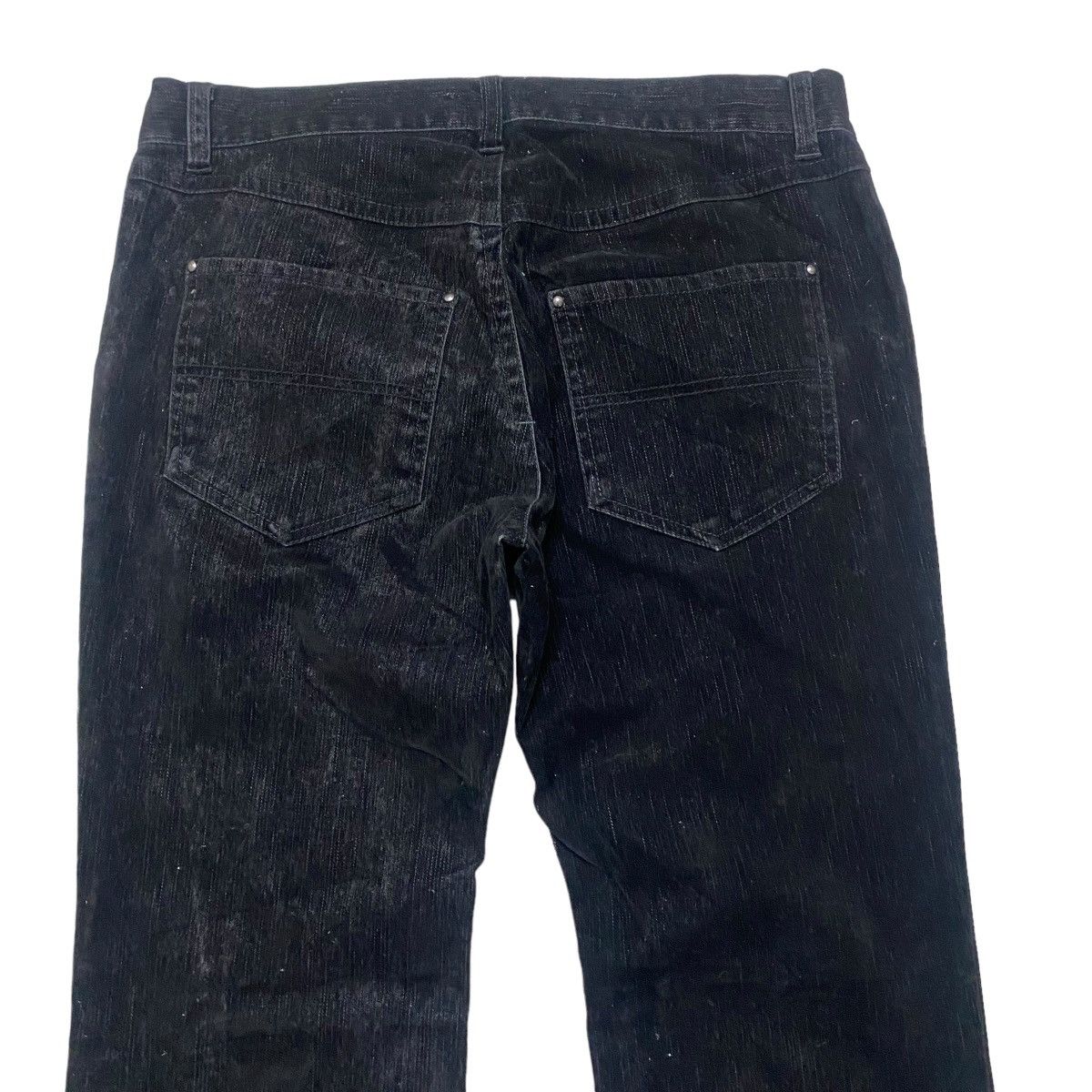 Katharine Hamnett London HAMNETT Black Velvet Cotton Flare Pants Size US 30 / EU 46 - 9 Thumbnail