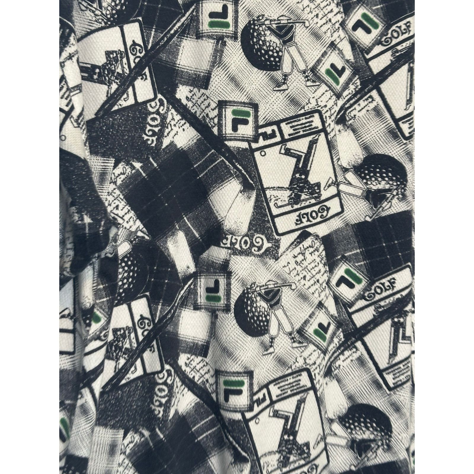 Fila Fila black white golf stamps print polo shirt size large Size US L / EU 52-54 / 3 - 7 Thumbnail
