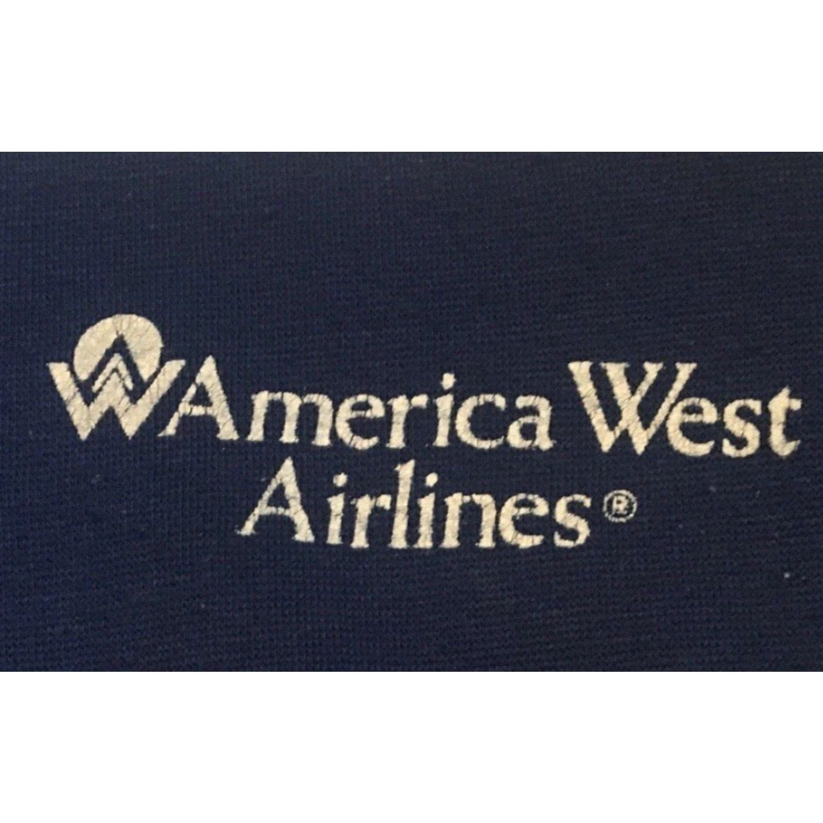 VINTAGE 90s America West Airlines Faded Colorblock Sweatshirt XS Airport Grunge 80s