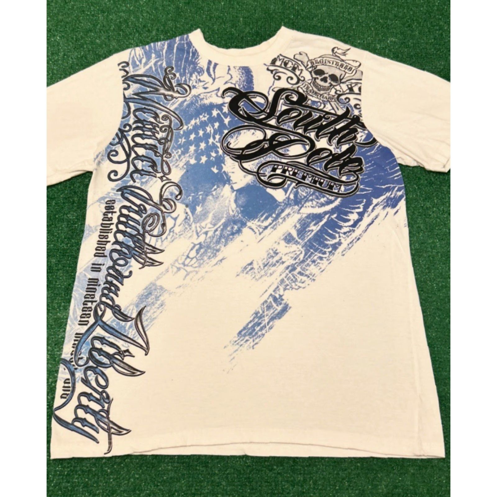 Southpole VINTAGE Southpole T-Shirt Mens L White 90s Grunge Hip Hop Punk Y2K Wings Skull VTG Shirt Mens Size Large Punk Grunge Size US L / EU 52-54 / 3 - 2 Thumbnail