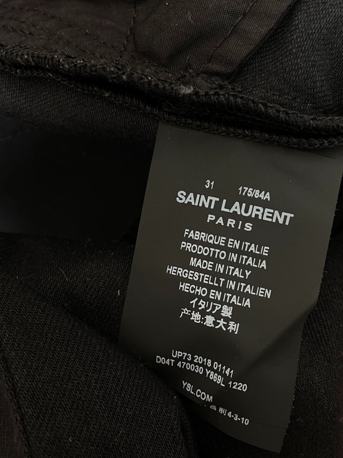 Saint Laurent Paris Saint Laurent D02 Black Straight Jeans 31 (New with Tags) Size US 31 - 5 Thumbnail