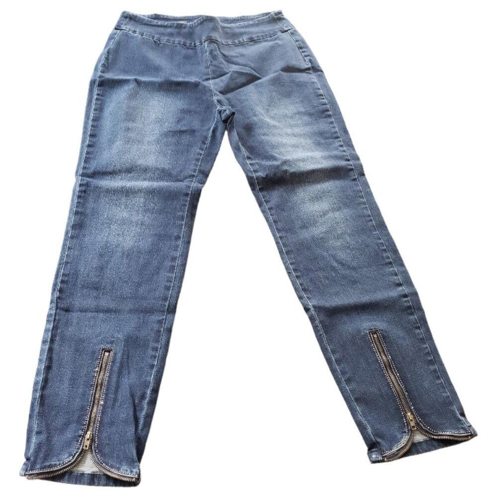 Designer CT711 Ethyl Ladies Blue Denim Cropped Zipped Ankle Jean 10 Size 32" / US 10 / IT 46 - 1 Thumbnail