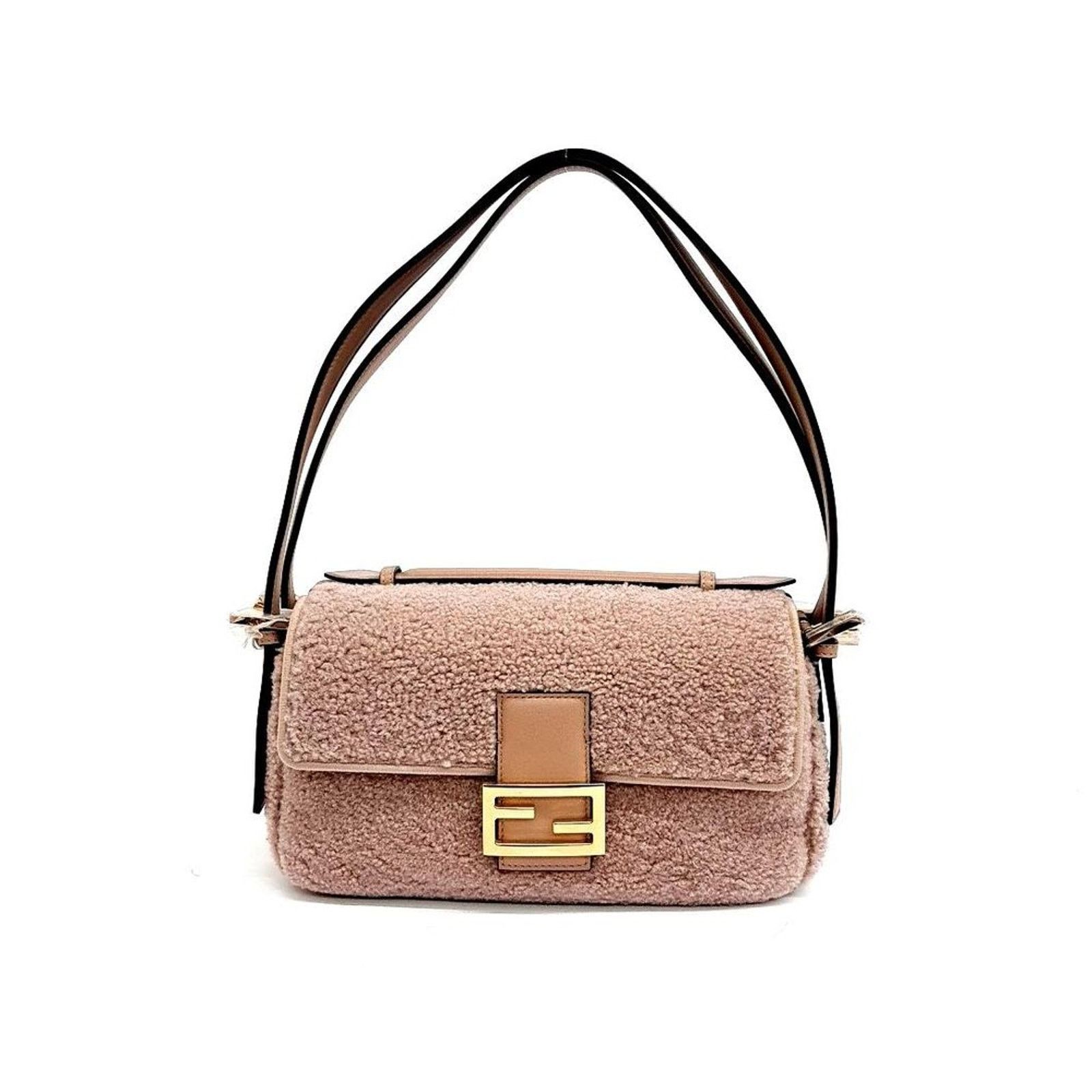 Fendi Shearling Multi Baguette Bag (8Br794) (6054688) in Brown, Women's