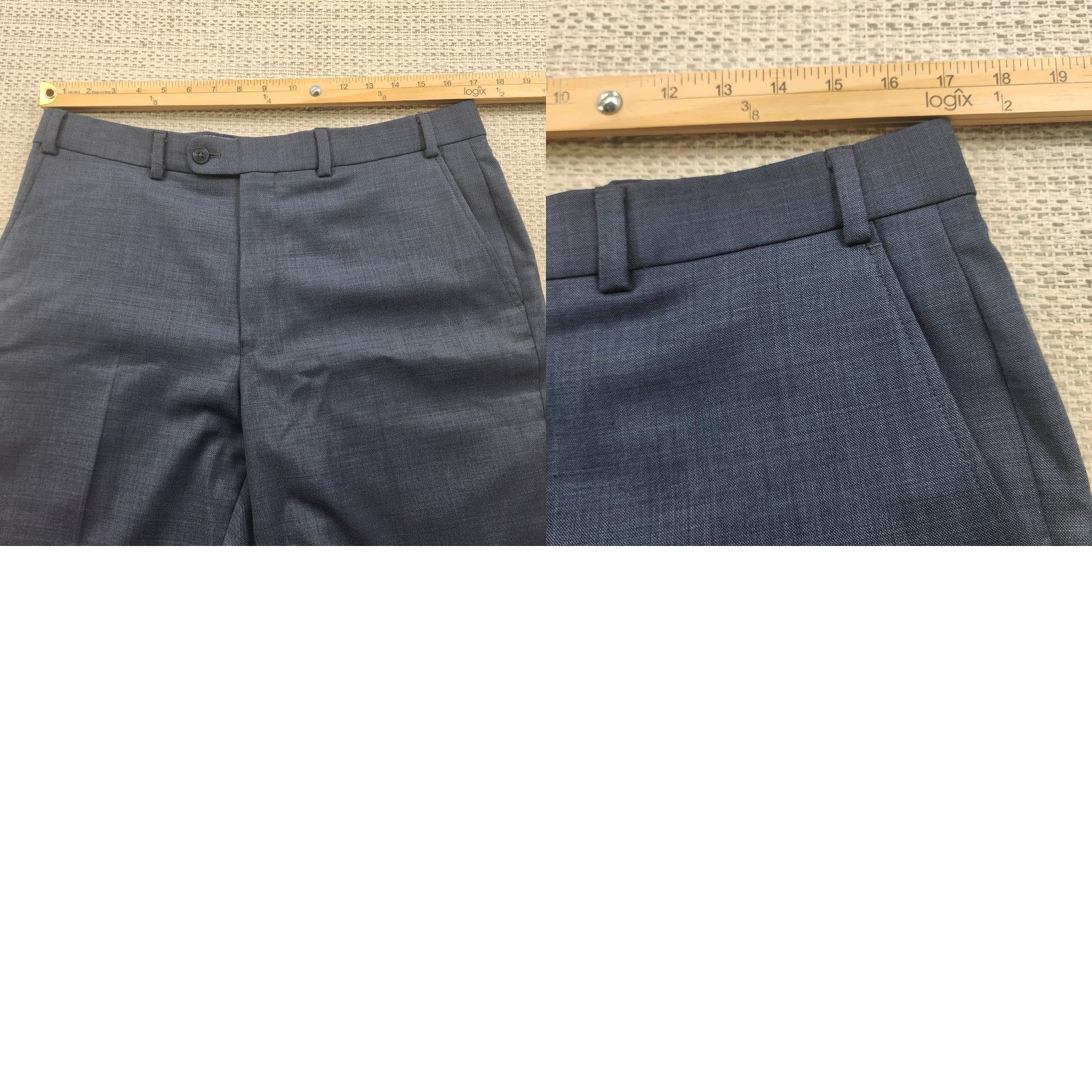 Original Penguin Original Penguin Pants Mens 35x34 Blue Wool Blend Dress Trousers Flat Front Size US 35 - 8 Thumbnail